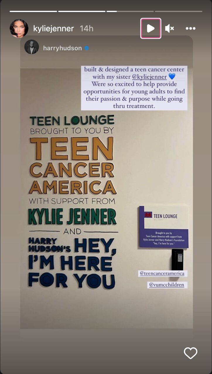 Kylie Jenner & Harry Hudson's Teen Cancer Center