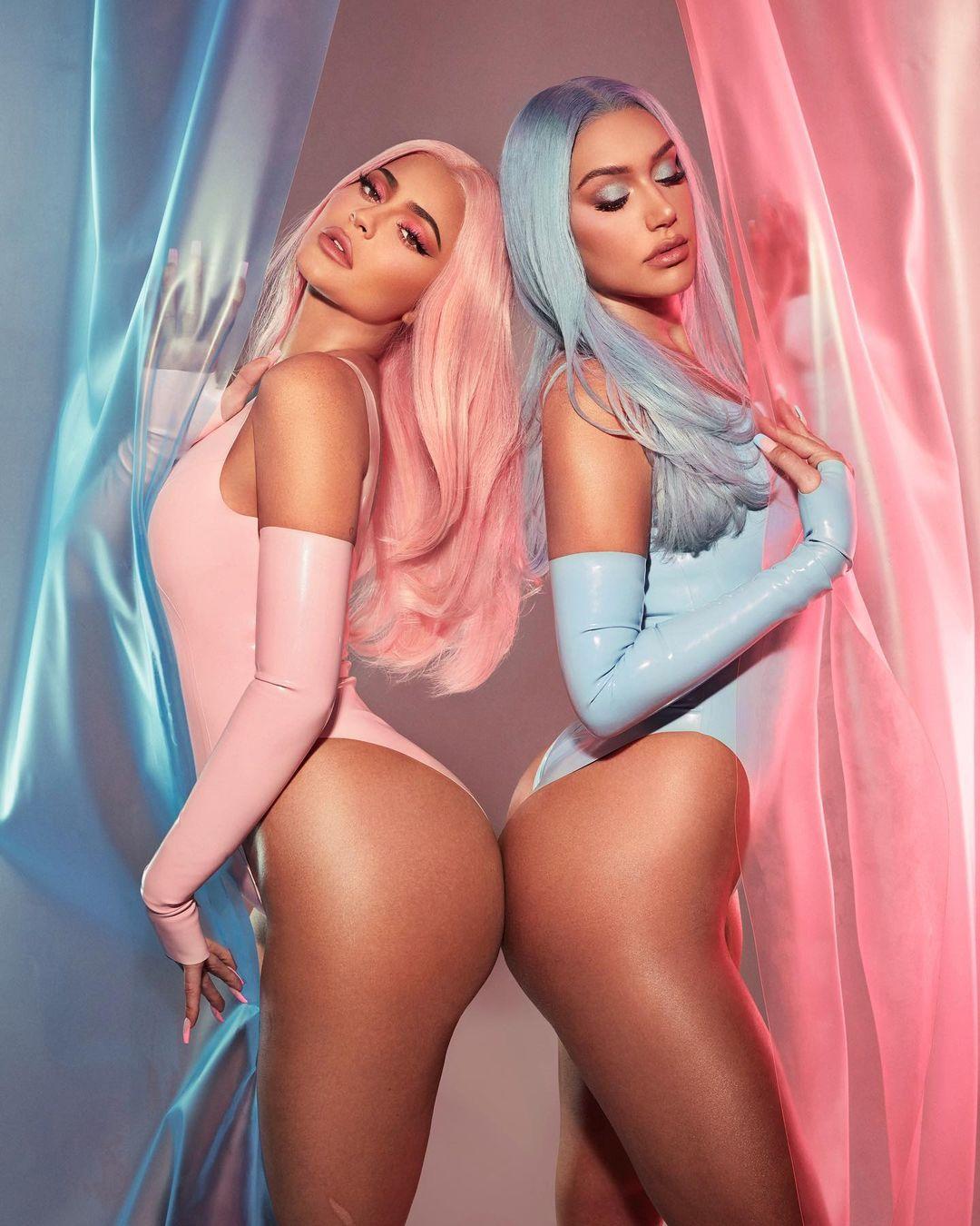 Kylie Jenner and Stassie Karanikolaou posing for the camera.