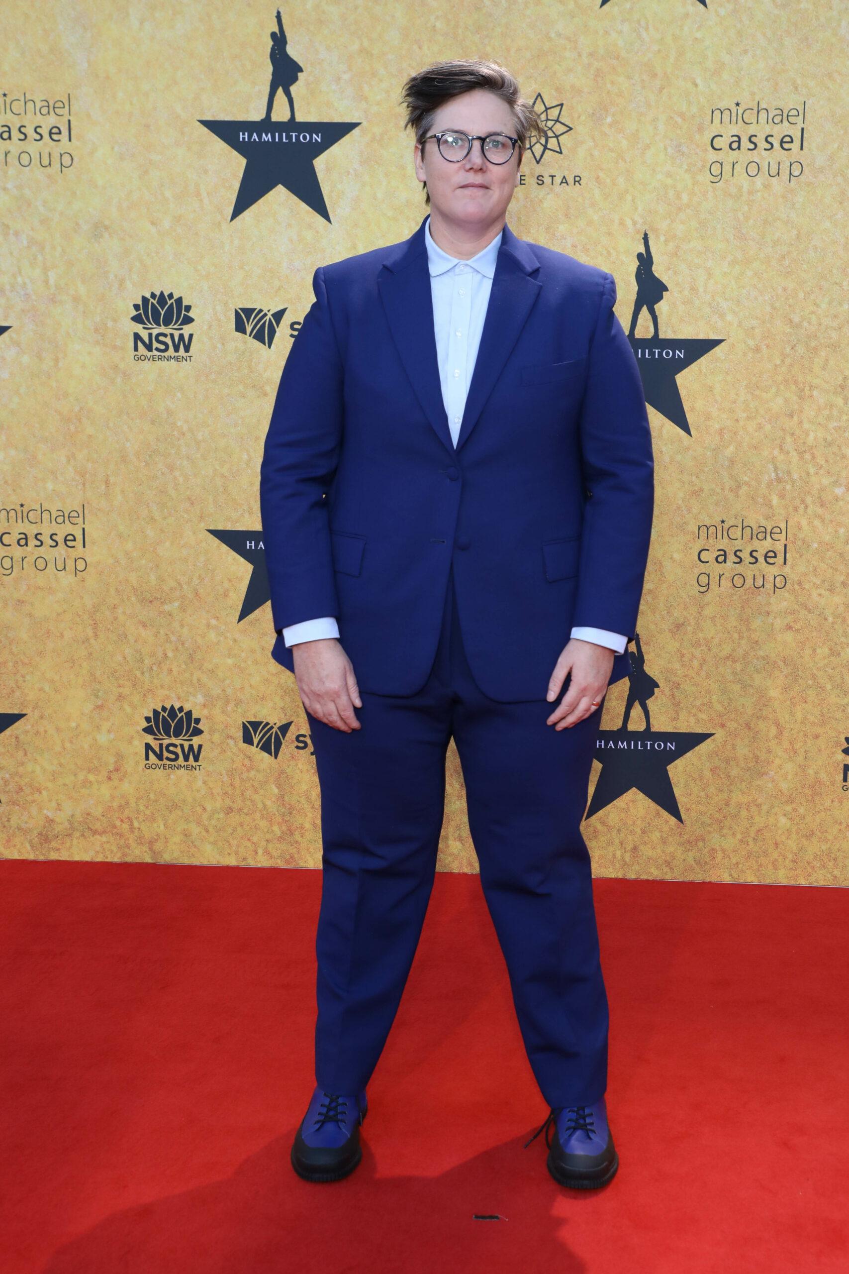 Hannah Gadsby at the Australian red carpet premiere of Hamilton