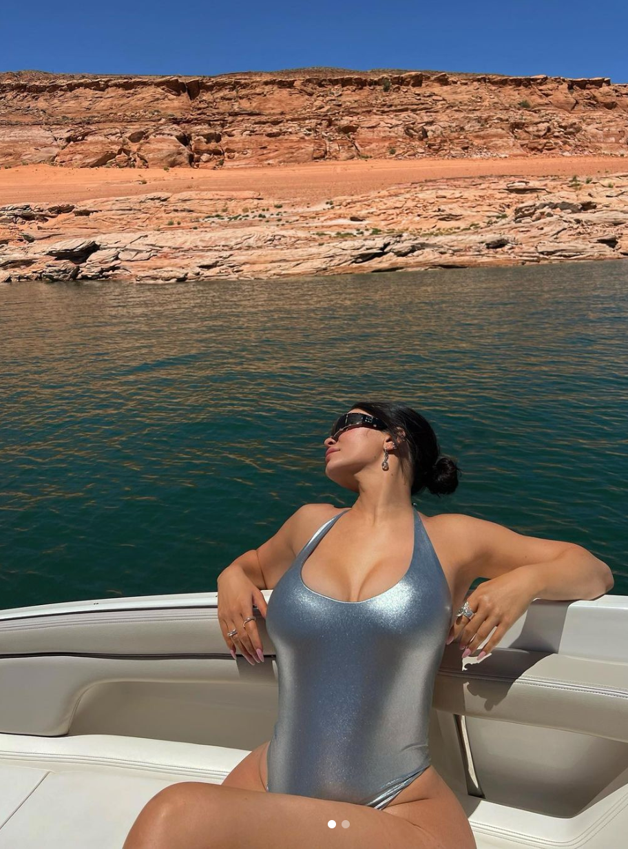 Kylie Jenner on a boat