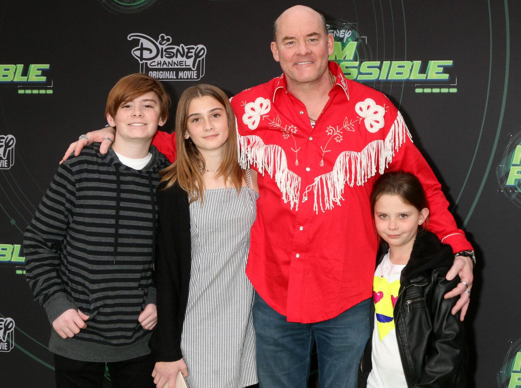 David Koechner, children at the "Kim Possible" Premiere Screening at the TV Academy on February 12, 2019 in Los Angeles, CA