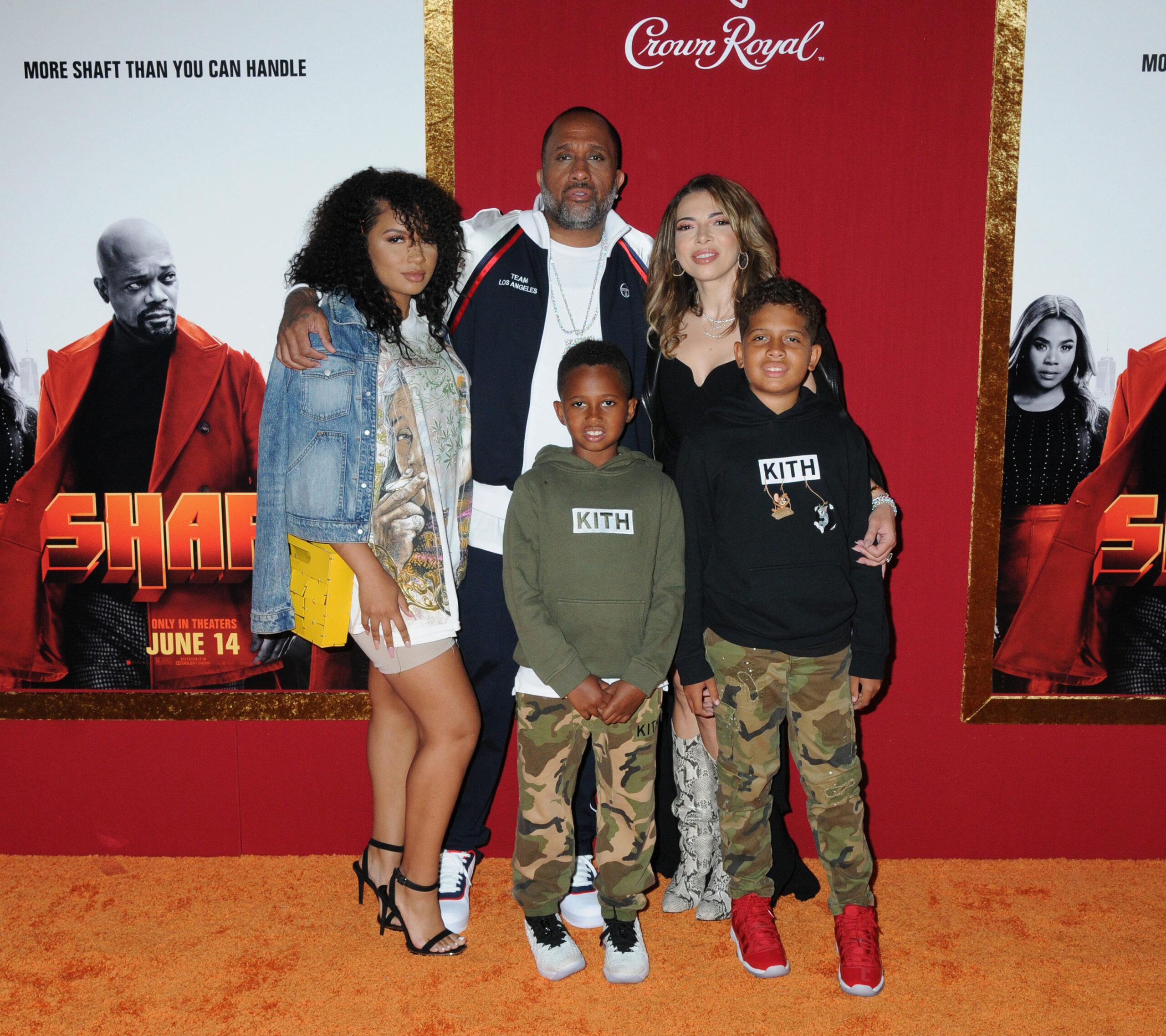 Kenya Barris and family at the Premiere of New Line Cinema's "SHAFT" in NYC