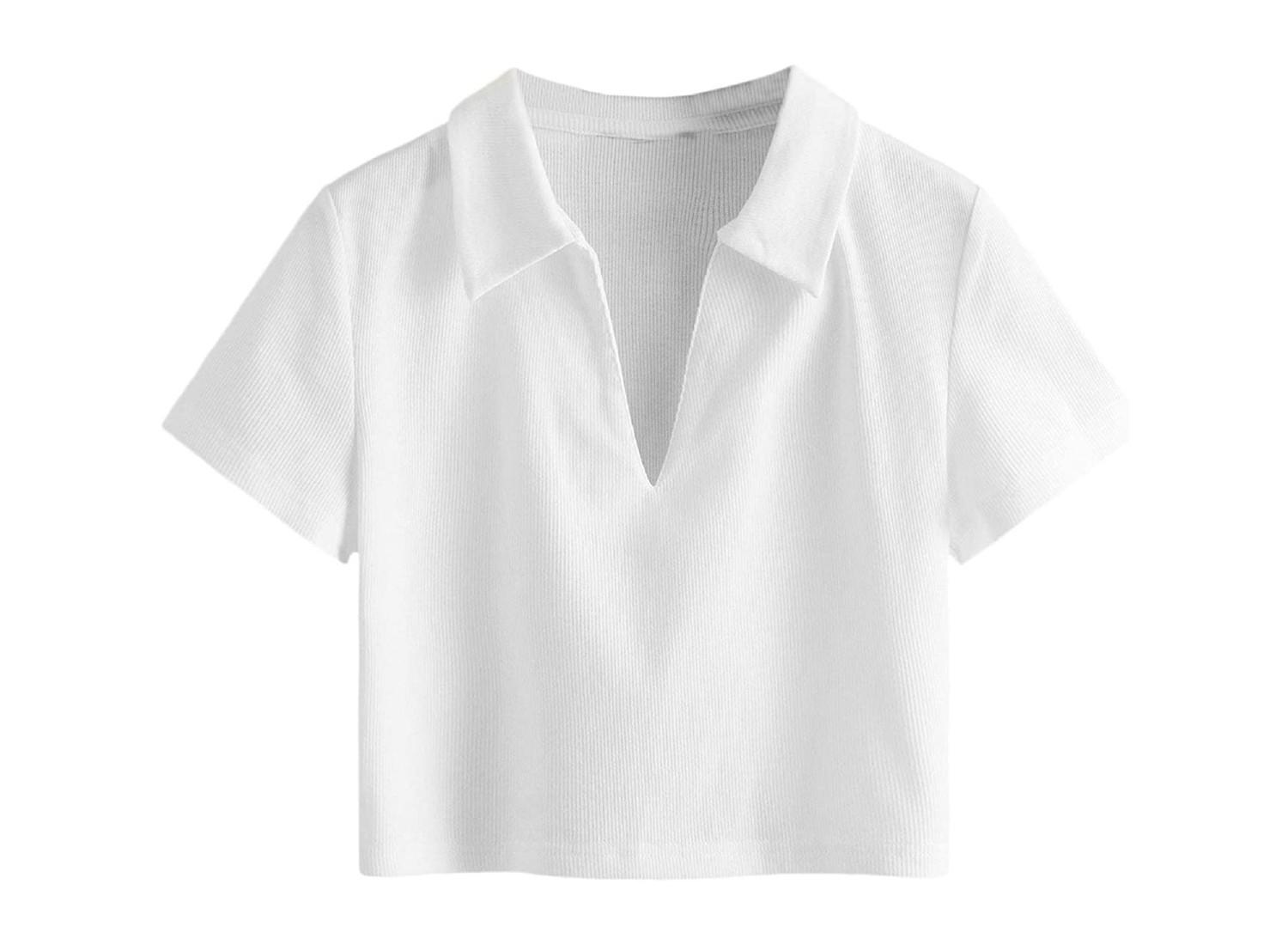 A white sweatyrocks tee shirt on a white background.