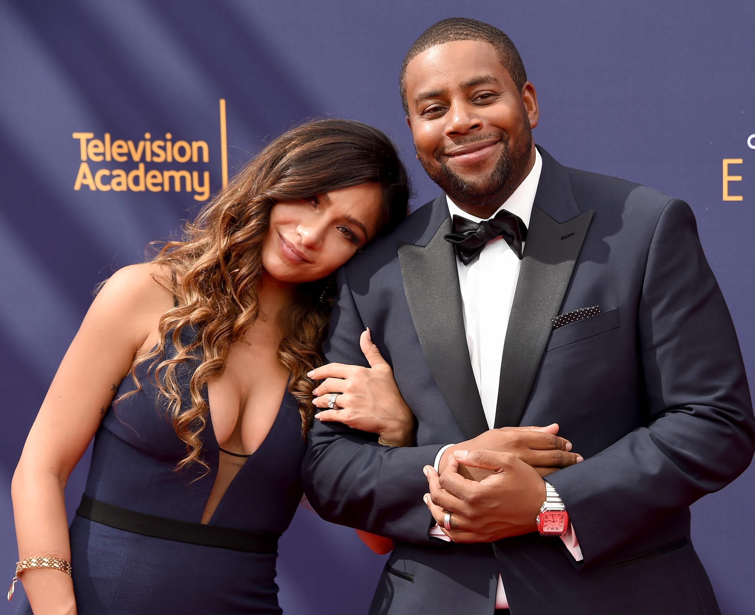 (L-R) Actor Kenan Thompson and wife Christina Evangeline attend the Creative Arts Emmy Awards at the Microsoft Theater in Los Angeles on September 9, 2018. 