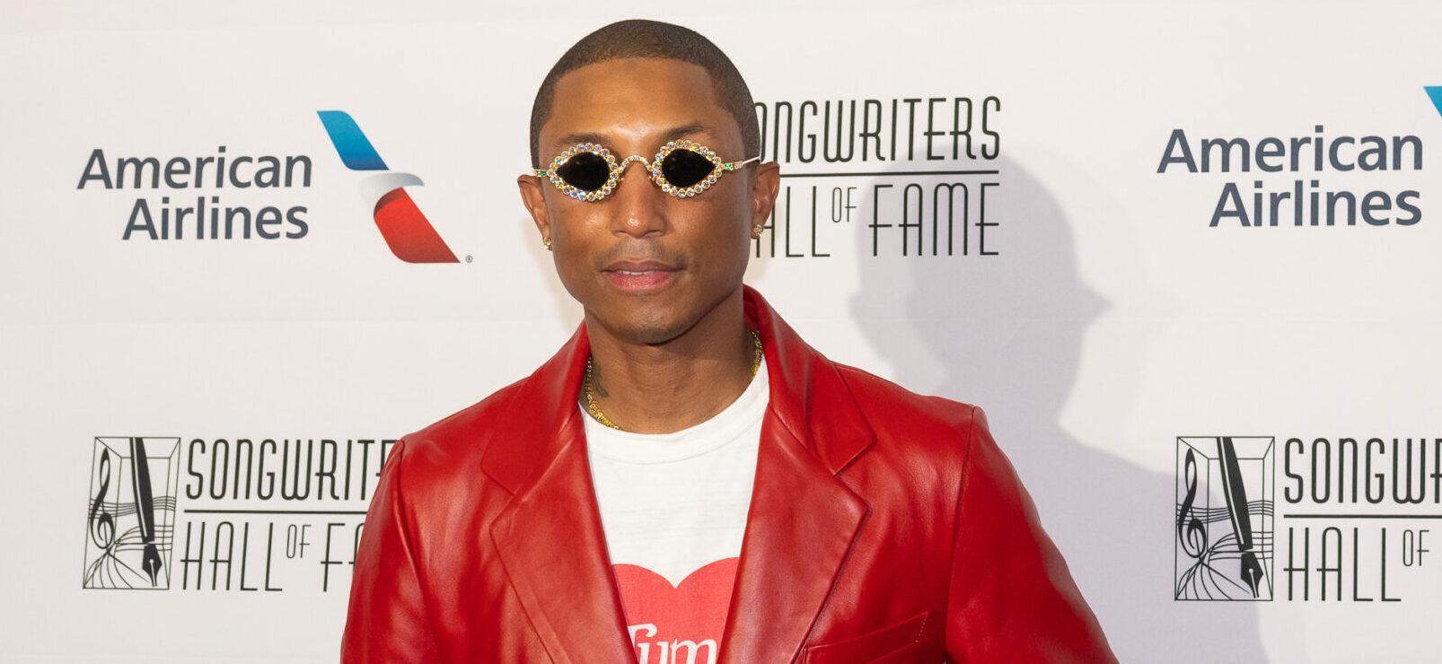 Pharrell Williams arrives on the red carpet for the Songwriters Hall of Fame 2022 51st Induction and Awards Gala at the New York Marriott Marquis Hotel in New York City on June 16, 2022.