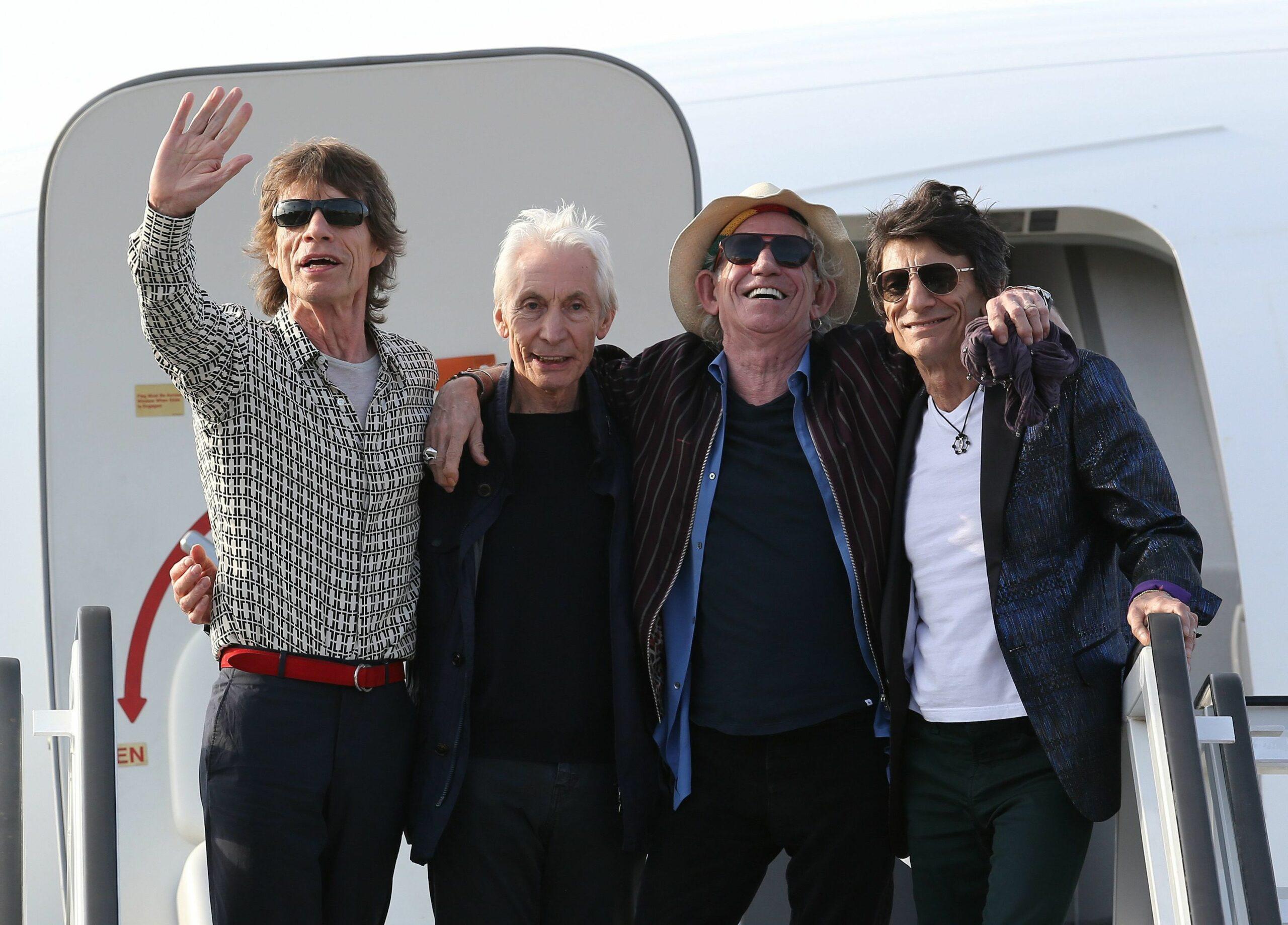 Mick Jagger with The Rolling Stones arrive in Havana, Cuba