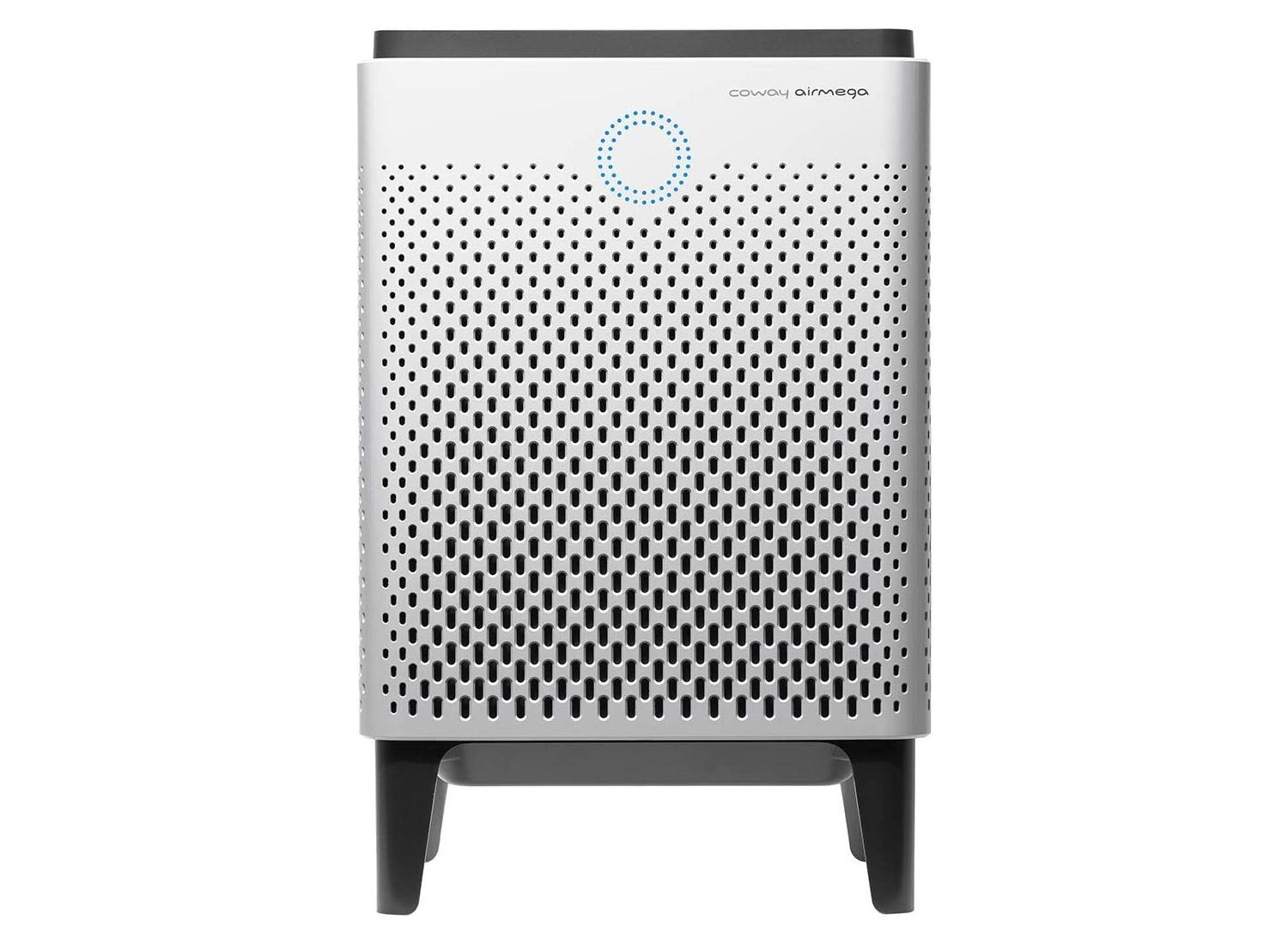 A Coway air purifier on a white background.