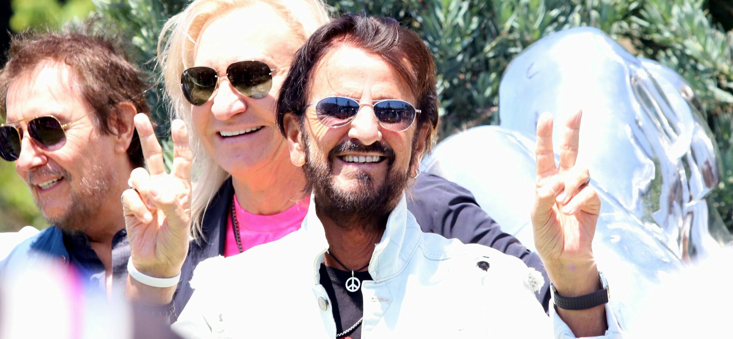 Ringo Starr celebrates his 81st birthday with a gathering and appears for his "Peace and Love" artwork to celebrate
