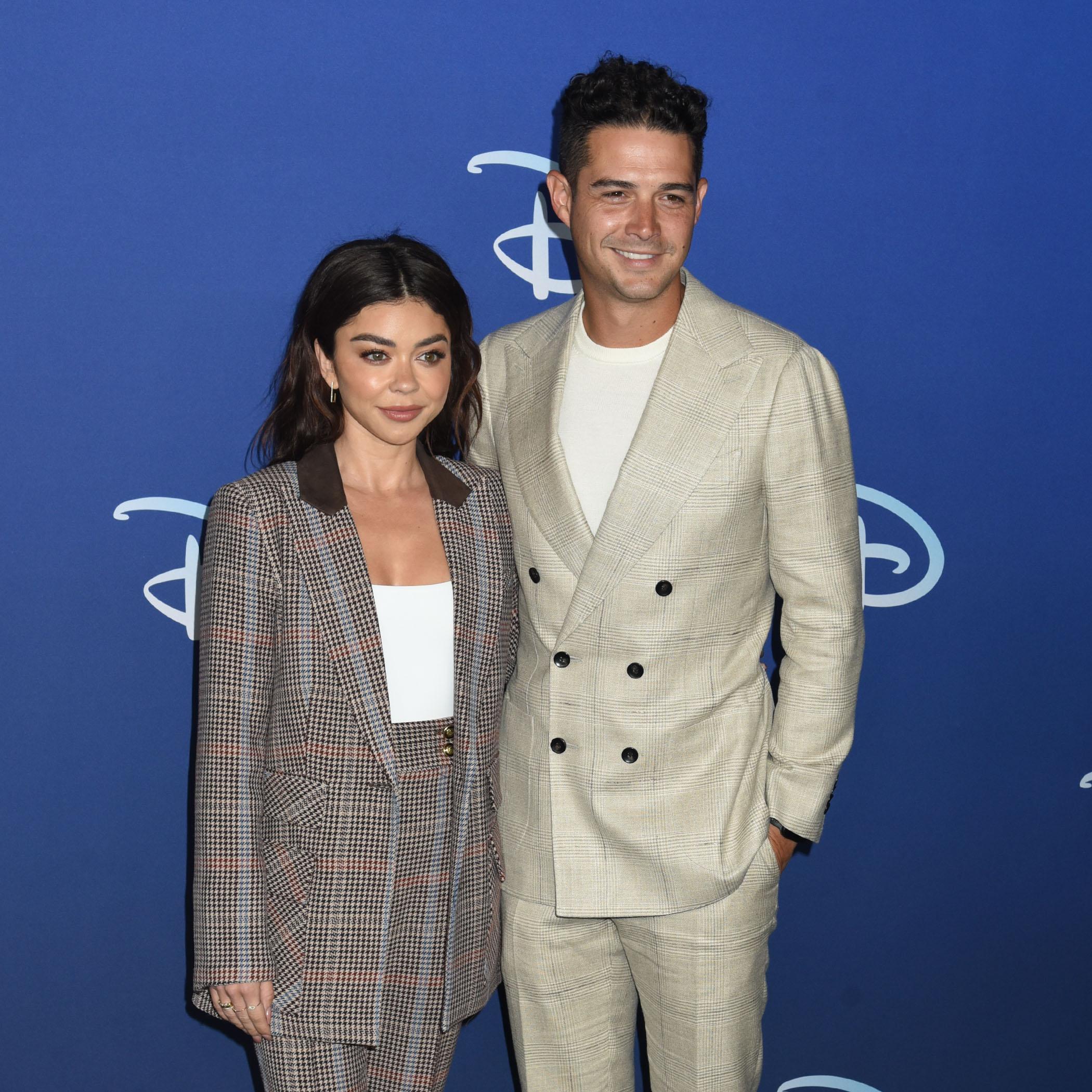 Sarah Hyland and Wells Adams at DISNEY 2022 Upfront Red Carpet