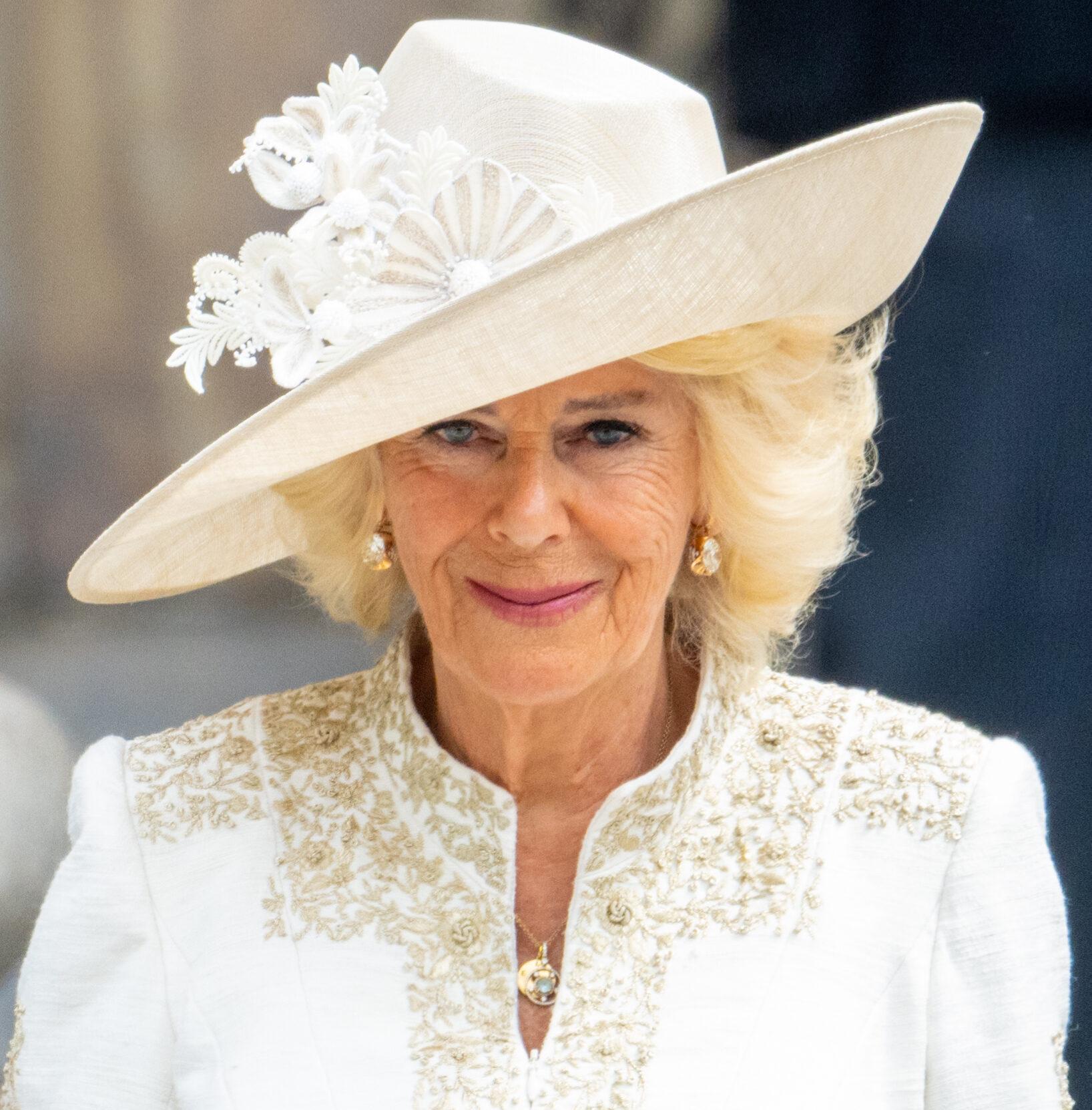Camilla Duchess of Cornwall attending the Service of Thanksgiving for the Queen, marking the monarch's 70 year Platinum Jubilee, at St Paul’s Cathedral in London.