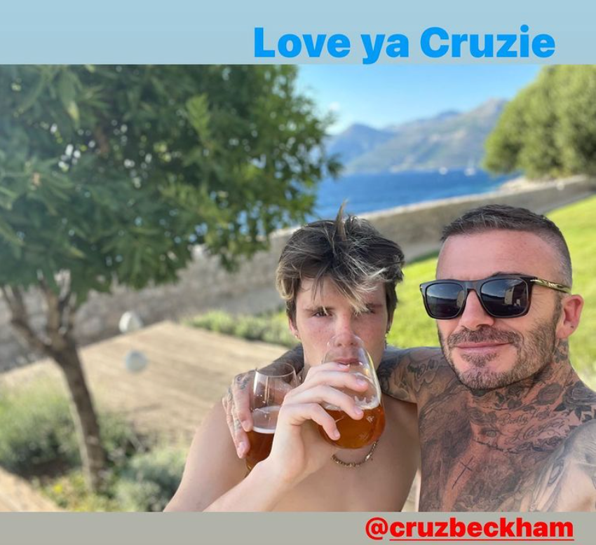 David Beckham and son Cruz enjoy their vacation