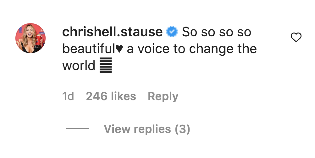 Chrishell Stause's comment on G Flip's Instagram post