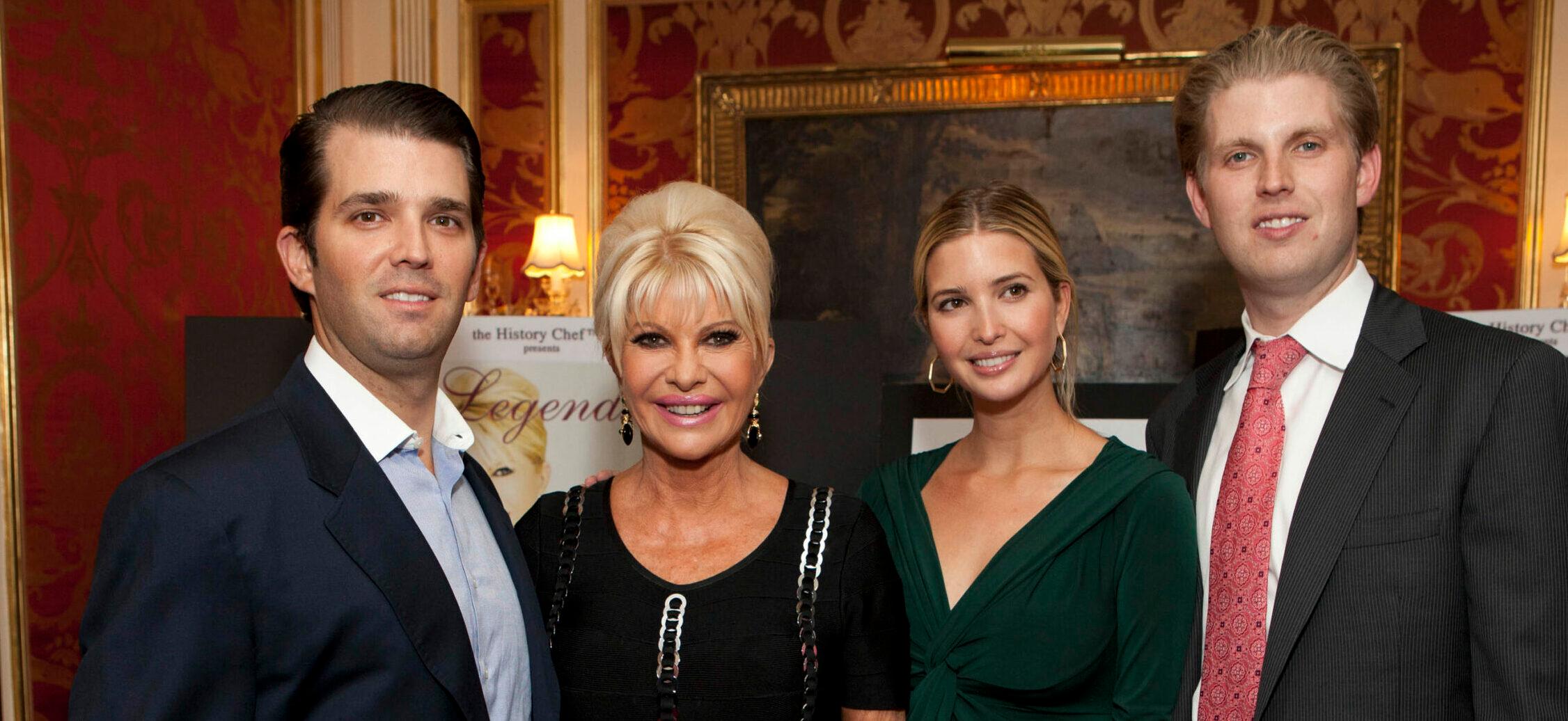 Donald Trump, Jr., Ivana Trump and Ivanka Trump and Eric TrumpIvana Living Legend Wine Collection launch at Ten East 64th Street New York City, USA