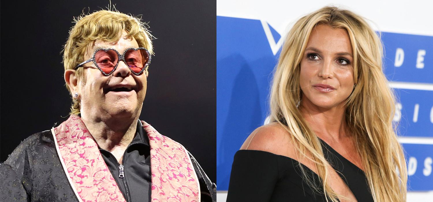 Portraits of Elton John and Britney Spears