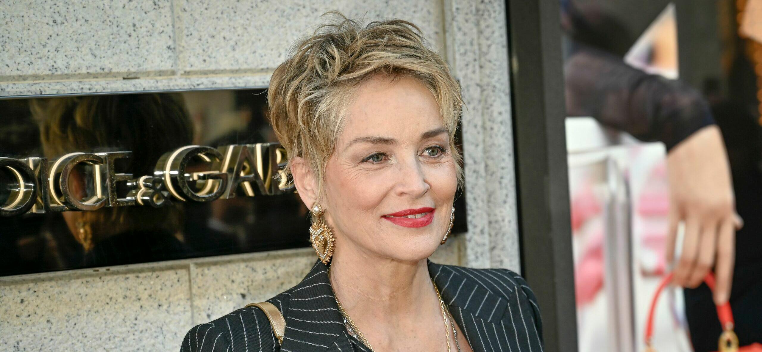 Sharon Stone arrives at the Dolce