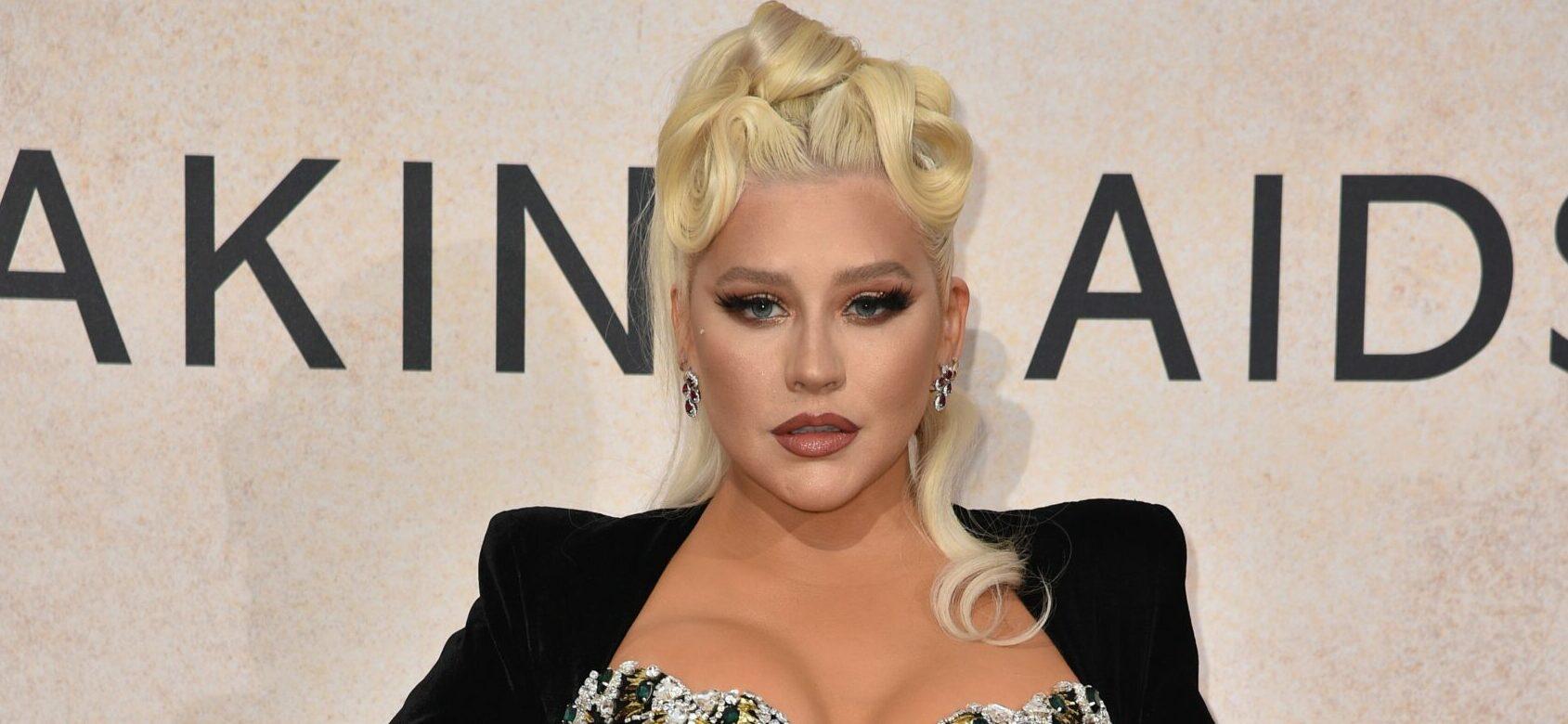 Christina Aguilera at the amfAR Gala Cannes 2022 at Hotel du Cap-Eden-Roc on May 26, 2022