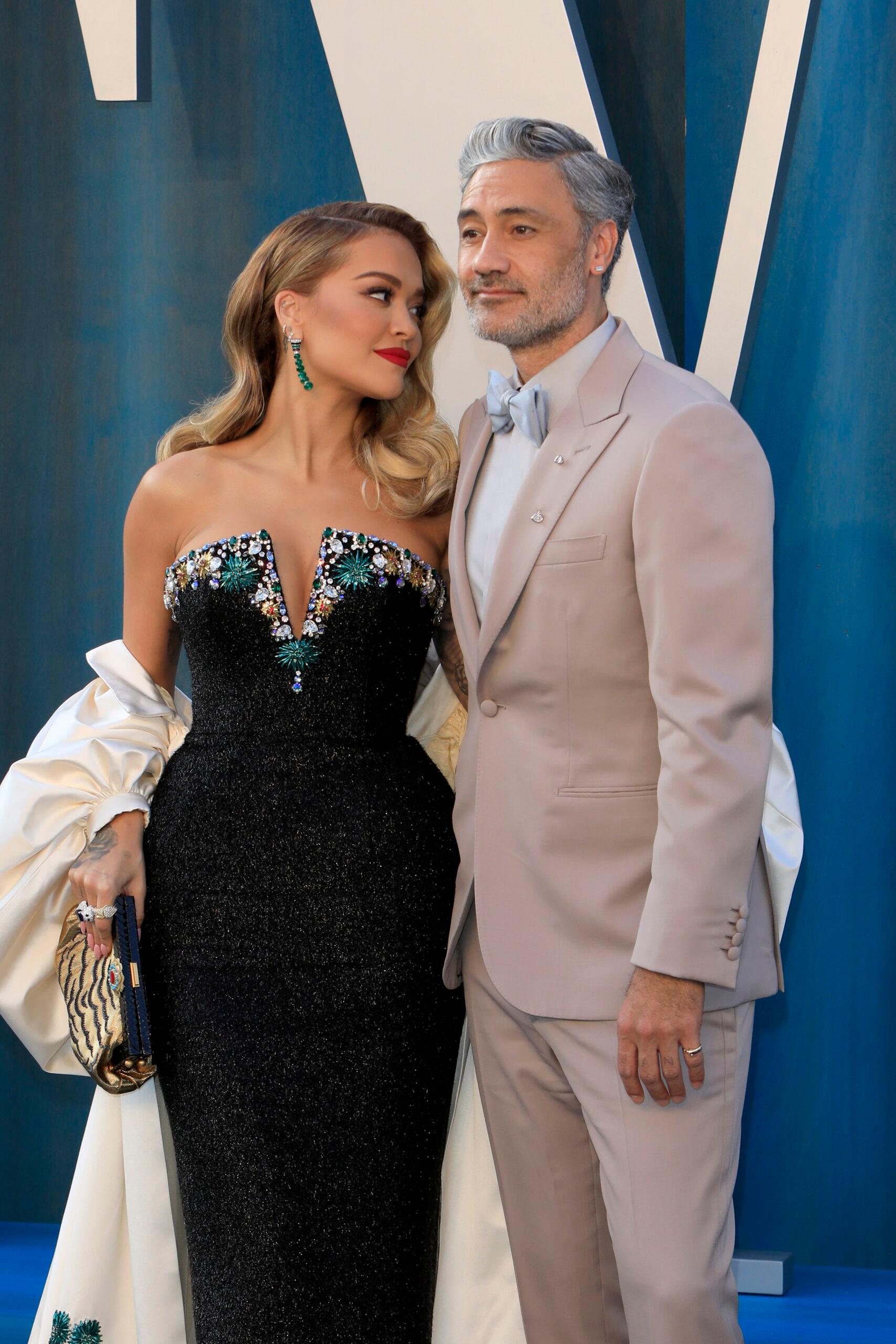 Taika Waititi, Rita Ora at the Vanity Fair Oscar Party at Wallis Annenberg Center for the Performing Arts on March 27, 2022 in Beverly Hills, CA