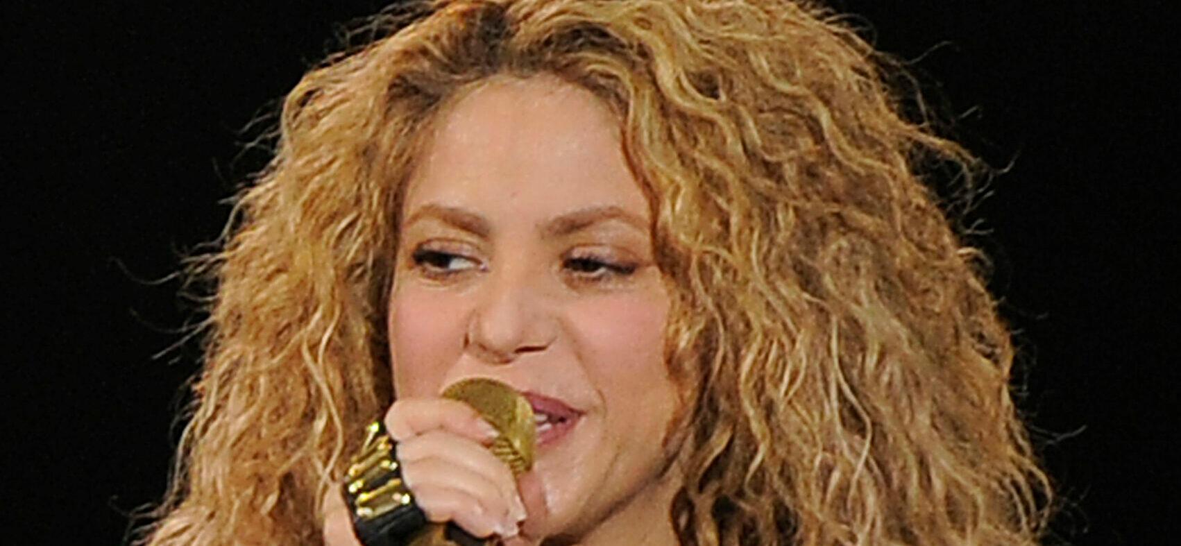 Shakira performing at the O2 Arena