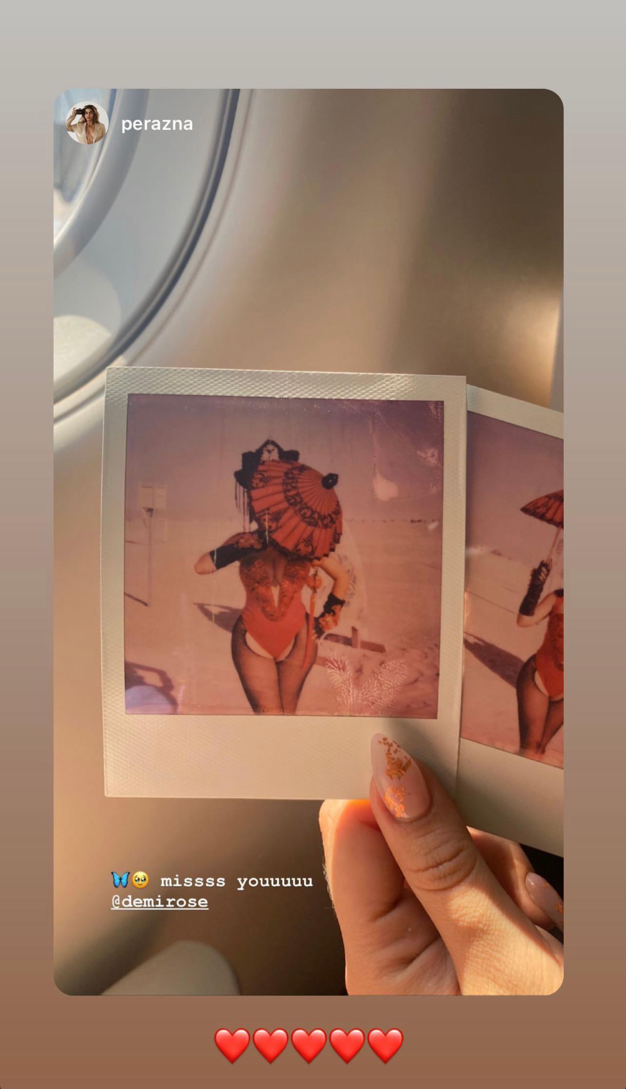 Polaroid pictures of Demi Rose.