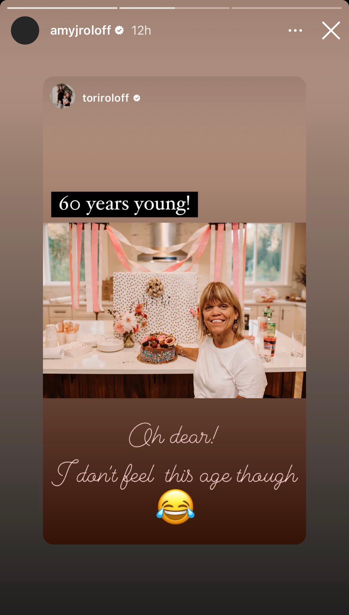 Amy Roloff's post on her Instagram story