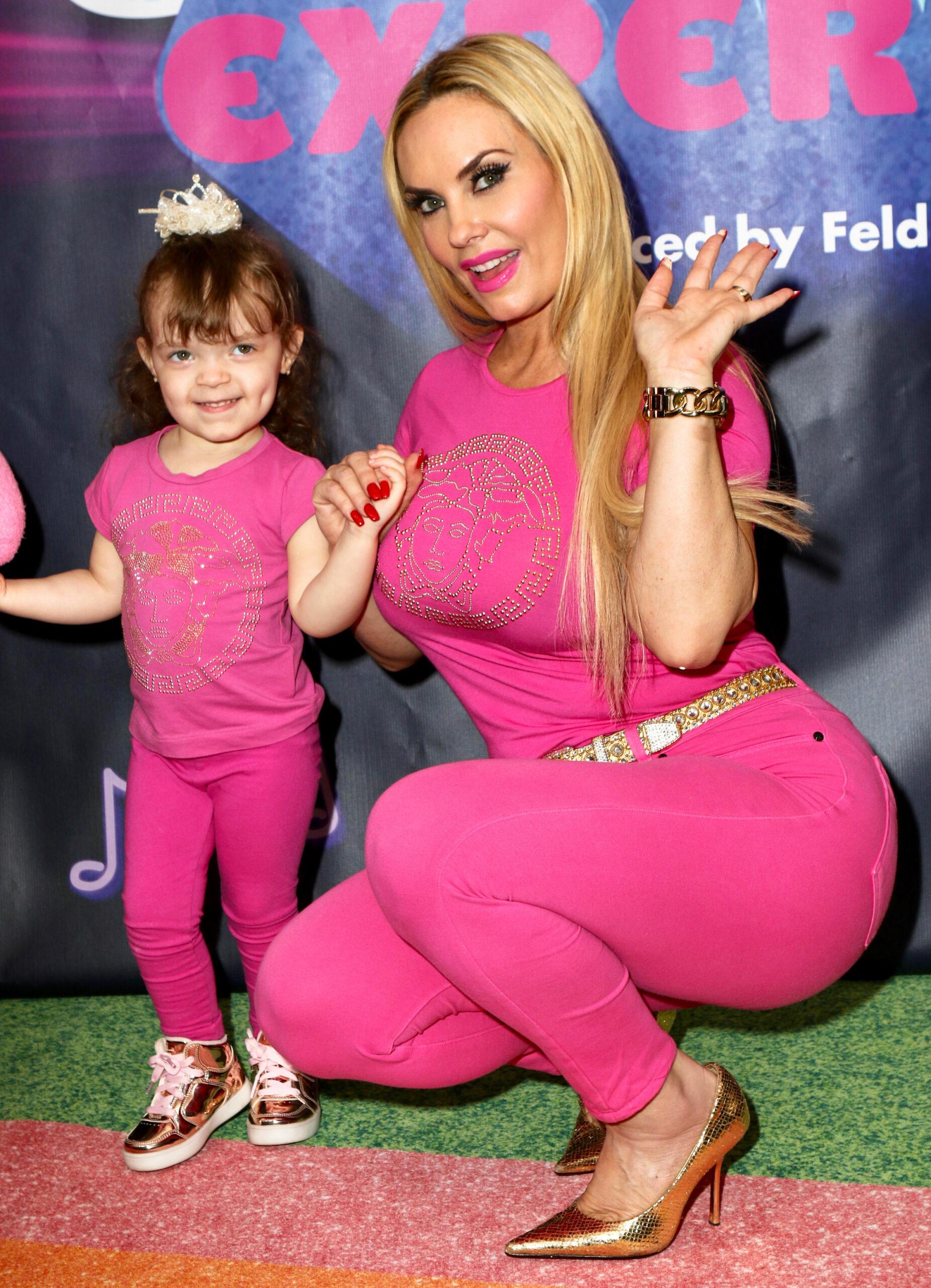 Coco Austin and daughter at Dreamworks Trolls The Experience Opening