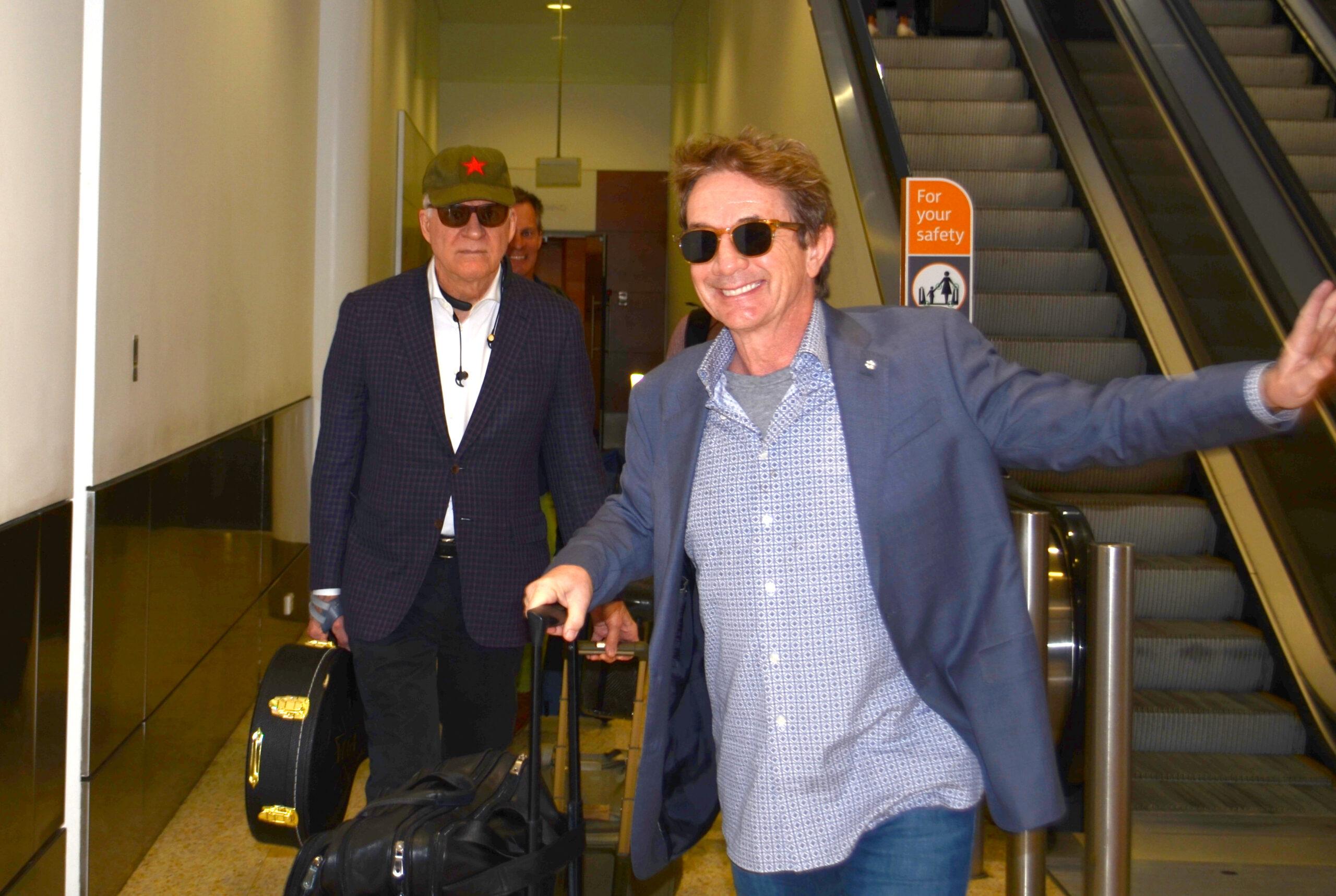 Steve Martin and Martin Short arrive at Sydney International Airport