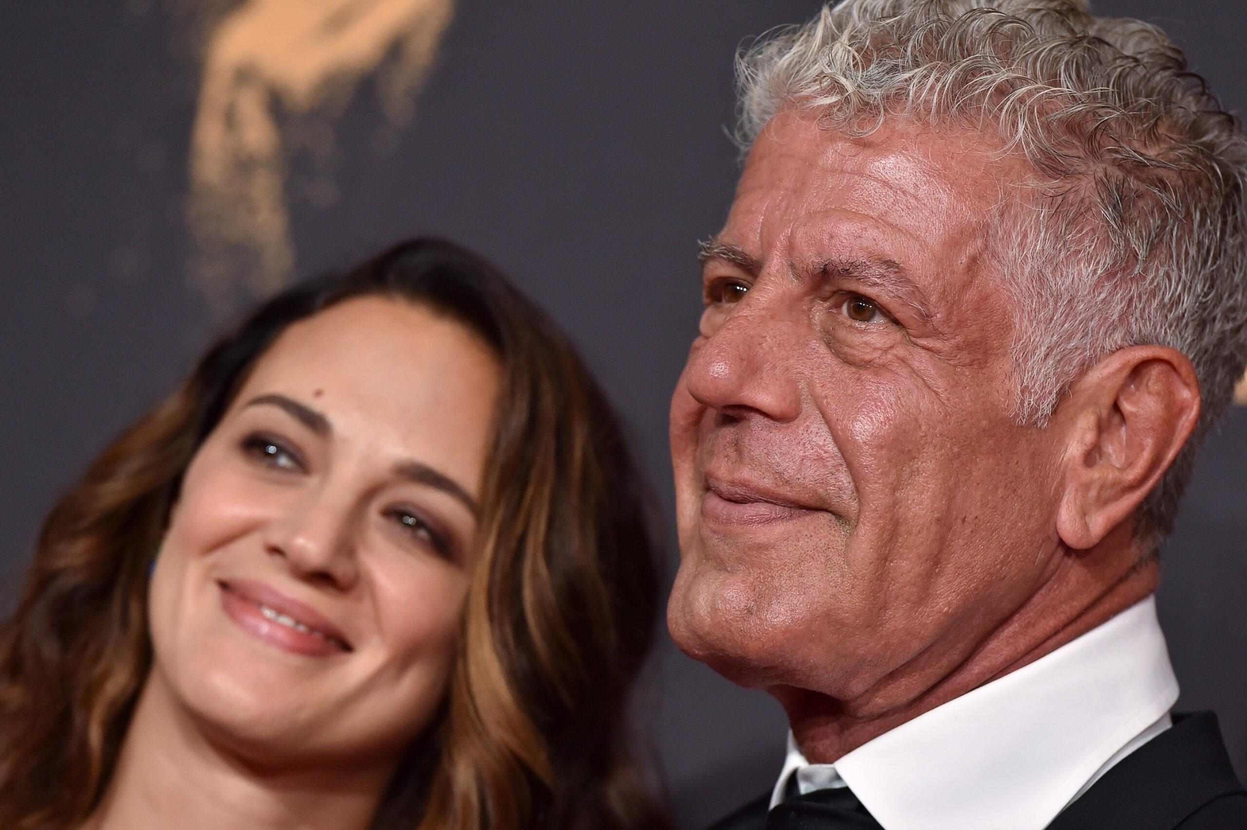 2017 Creative Arts Emmy Awards. Microsoft Theater, Los Angeles, California. 09 Sep 2017 Pictured: Asia Argento, Anthony Bourdain. 