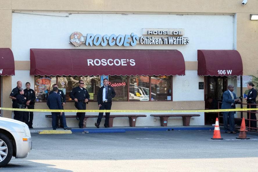 General Views of Roscoe's Chicken & Waffles where Rapper PnB Rock was fatally shot while eating with his girlfriend.