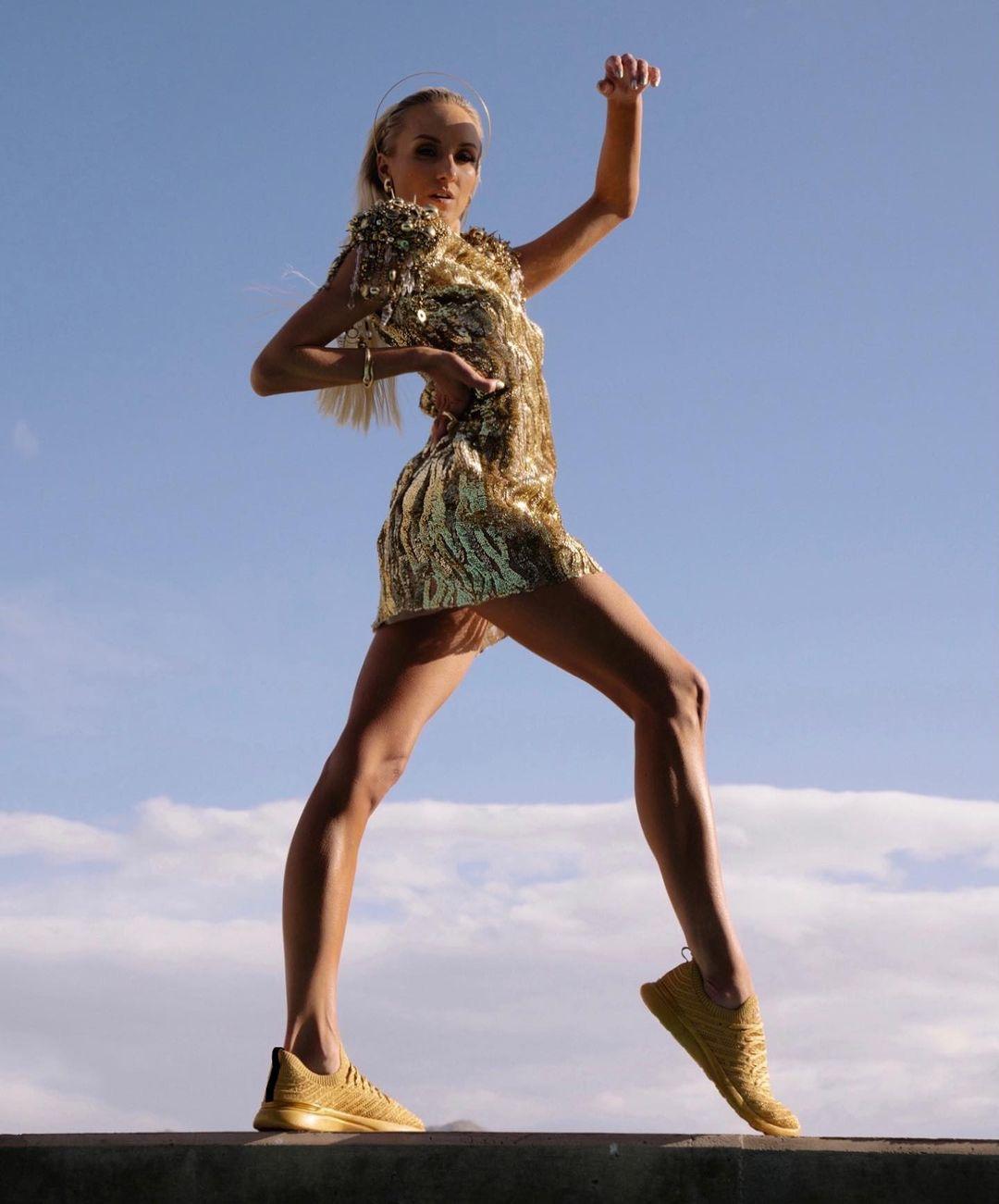 Gymnast Nastia Liukin Flaunts Flawless Legs In Gold Mini-Skirt