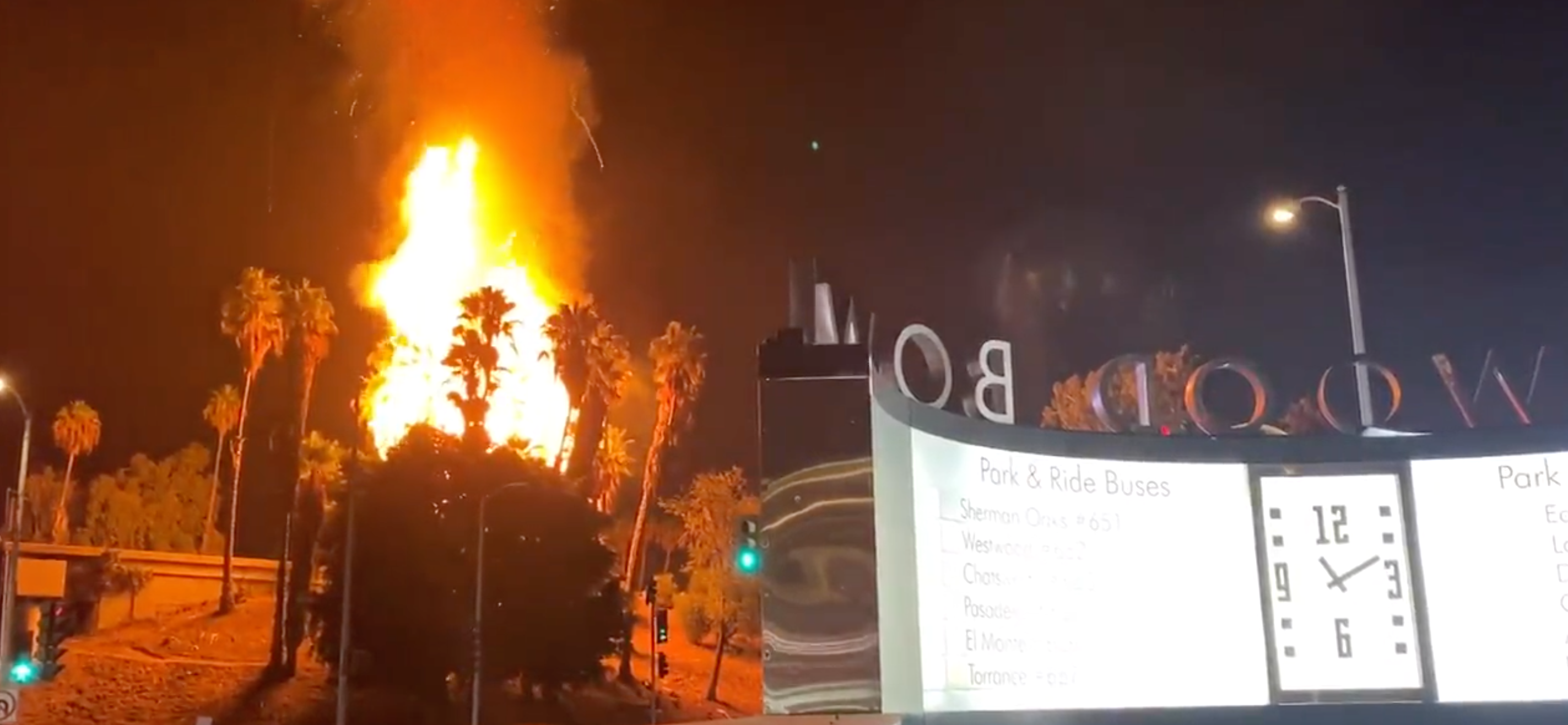 fire erupts at hollywod bowl