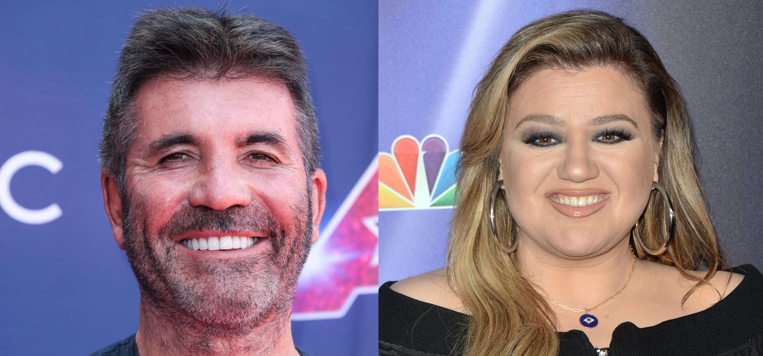 Portraits of Simon Cowell and Kelly Clarkson