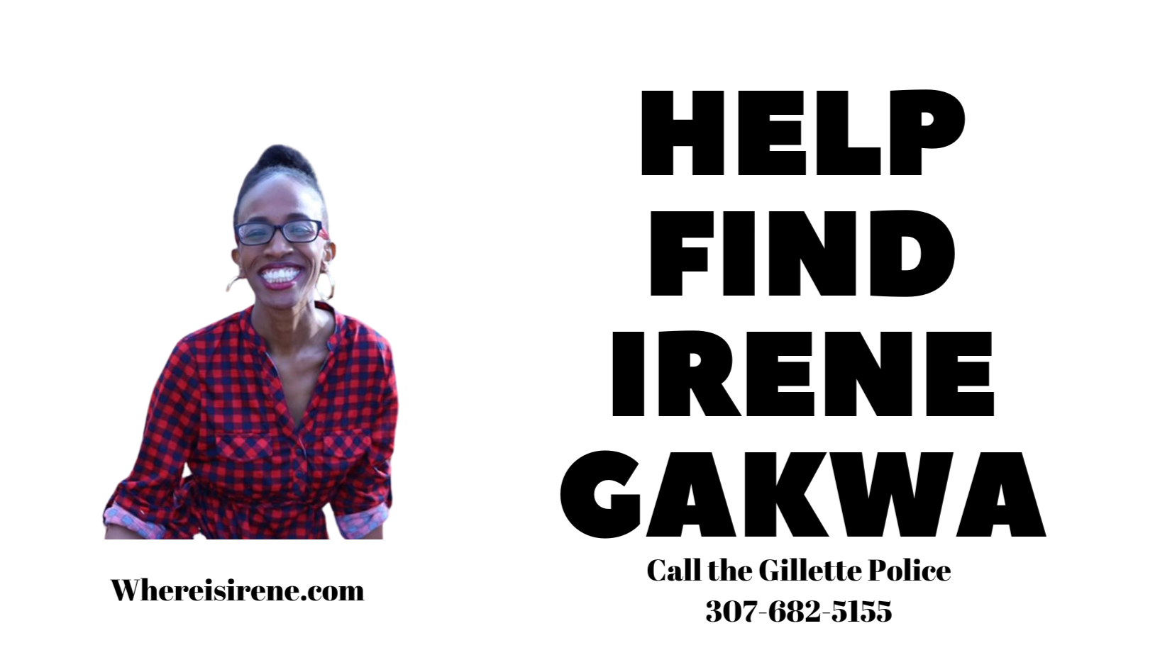 Irene gakwa missing poster