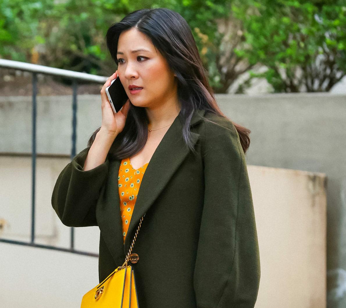 Constance Wu on the movie set of the apos Lyle Lyle Crocodile apos