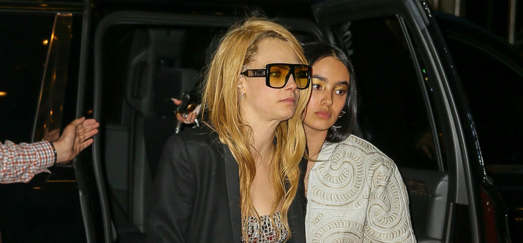 Cara Delevingne and Vanessa Hudgens seen arriving at the MET Gala Afterparty in NYC on May 02 2022