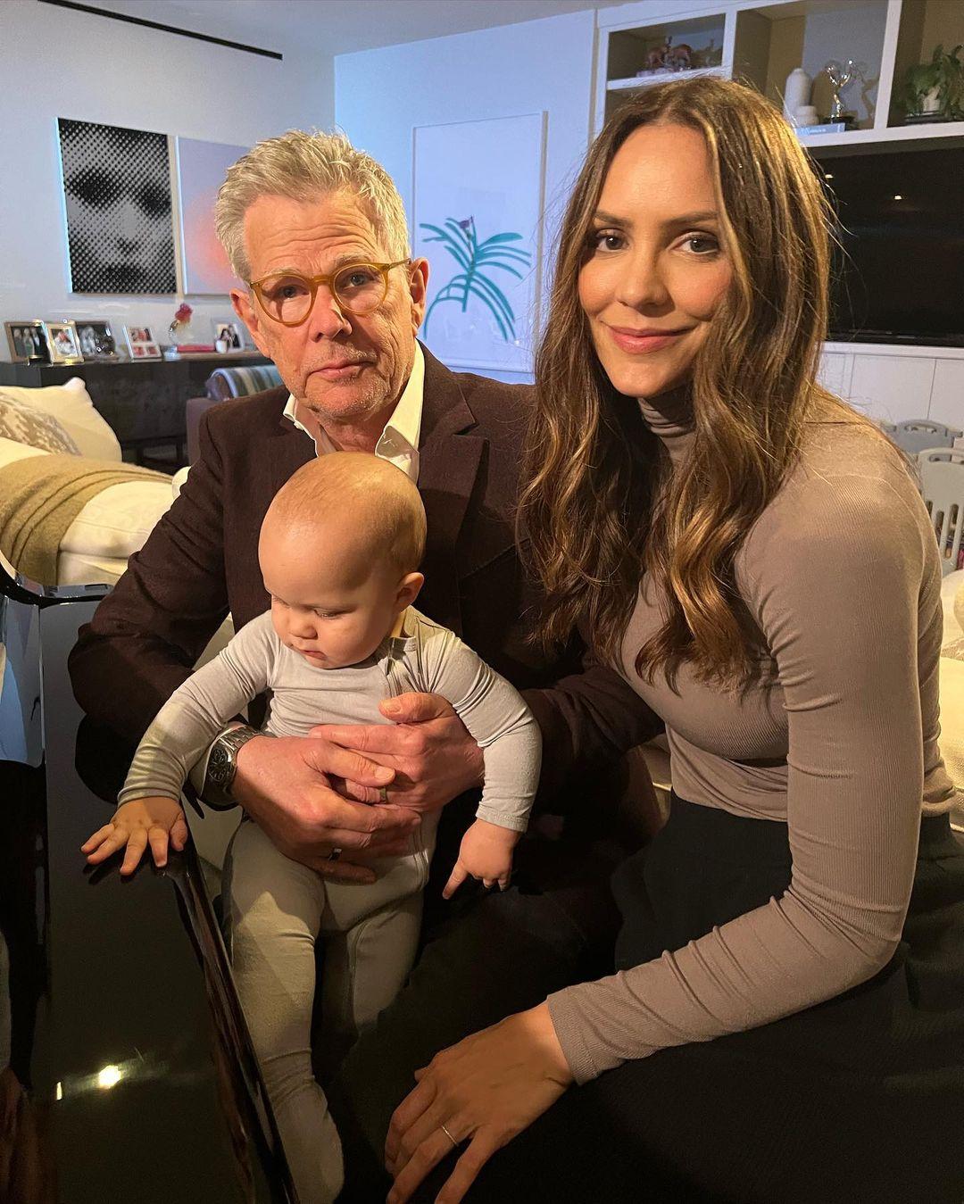 Katharine McPhee and David Foster with their son