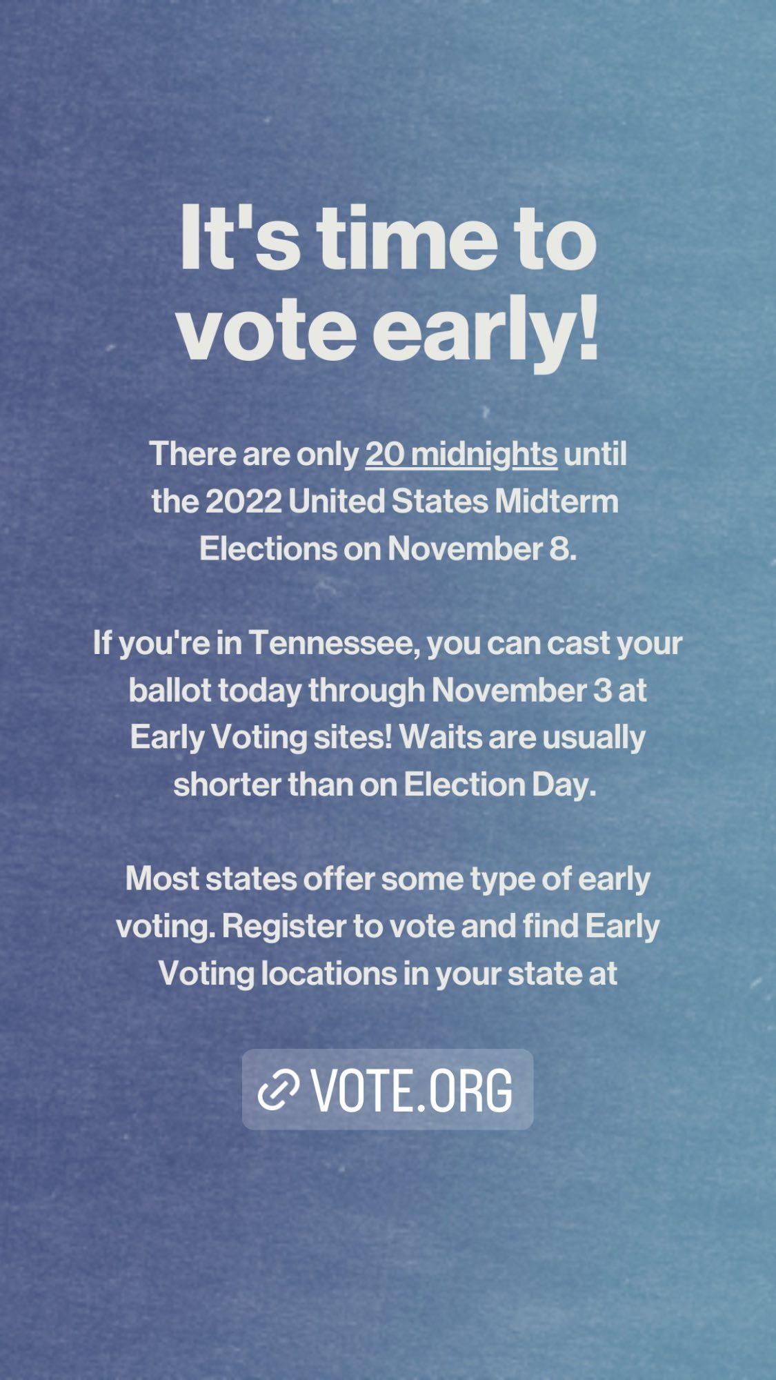 taylor swift's voting IG story