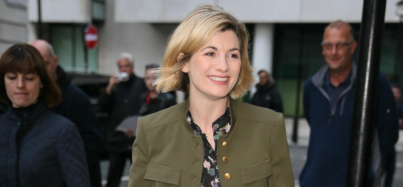 Doctor Who Jodie Whittaker arriving at BBC Radio Two Studios to promote the new series - London