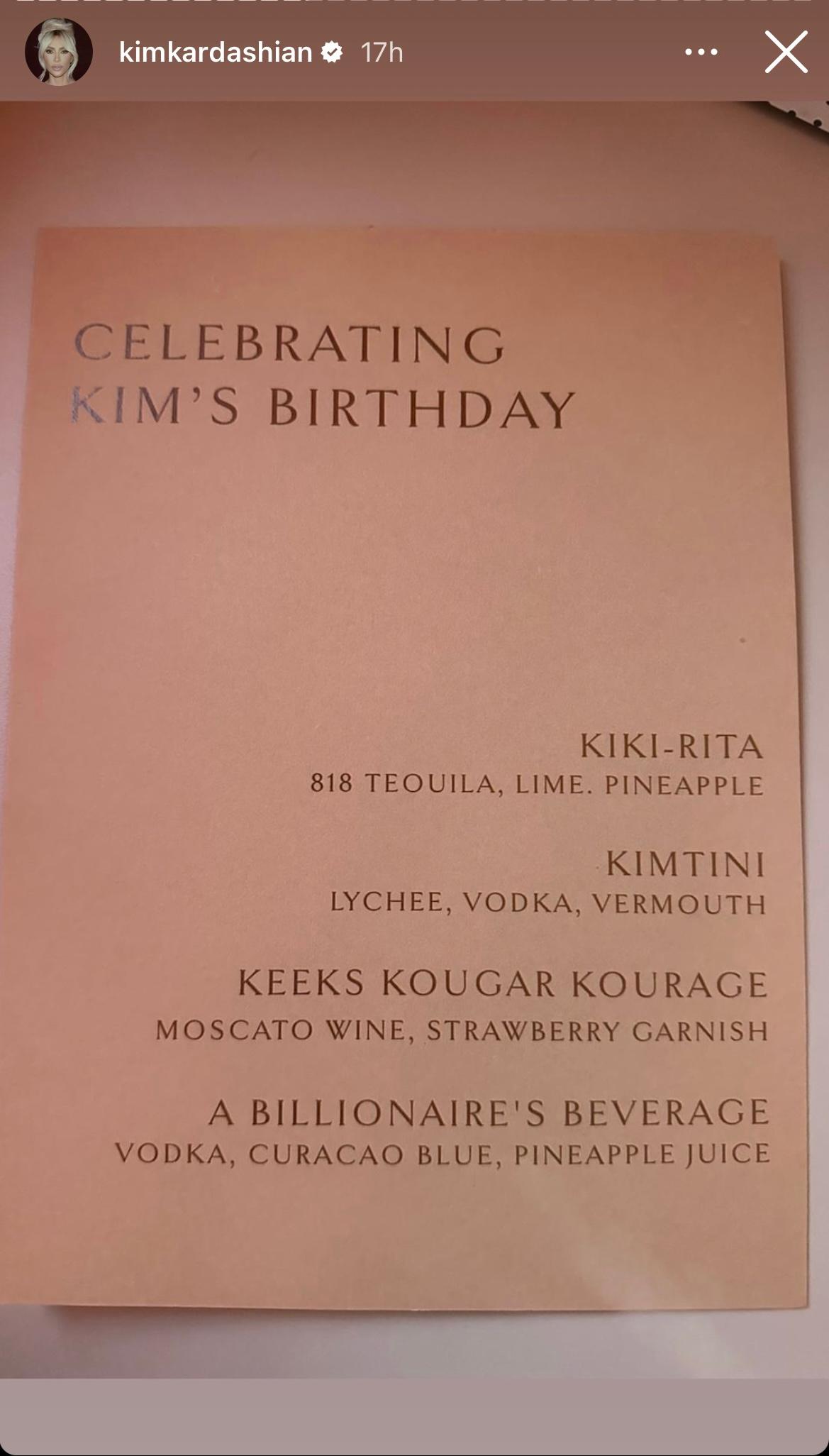 Kim Kardashian's 42nd birthday celebration