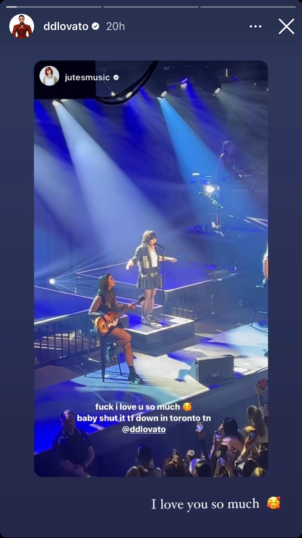 Demi Lovato's post on her Instagram story
