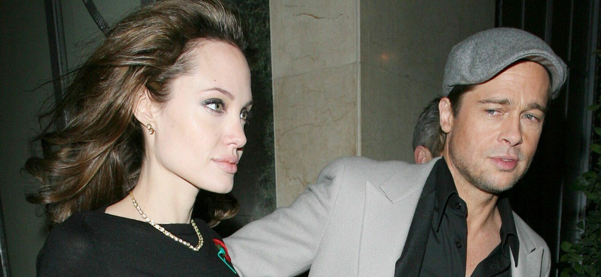 Angelina Jolie and Brad Pitt leaving Claridge apos s hotel in Mayfair and heading to the UK premiere of apos Beowulf apos