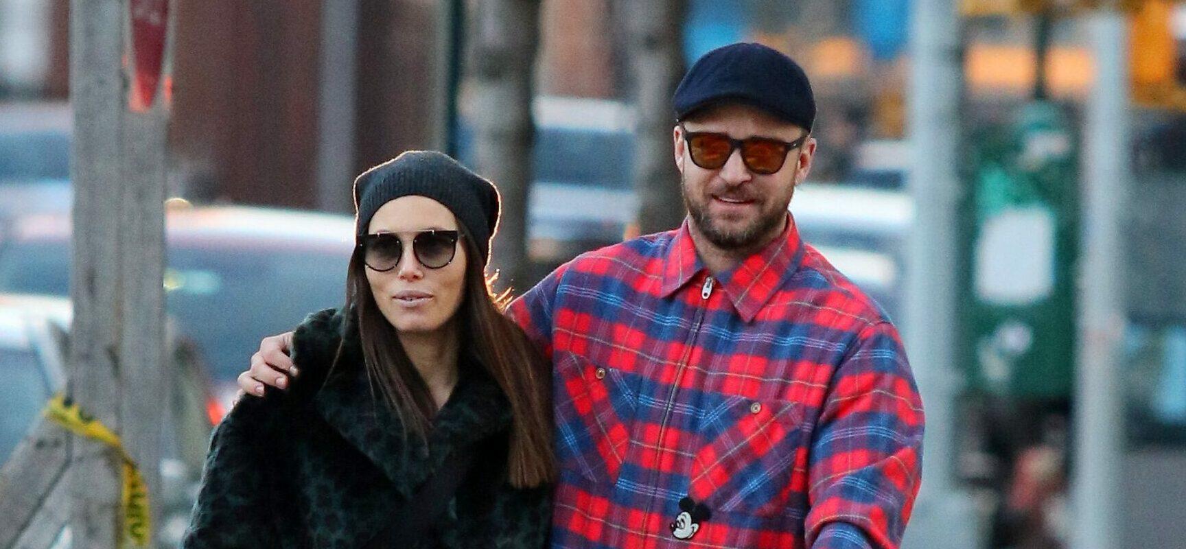 Justin Timberlake and Jessica Biel are all smiles with their son Silas after having a late afternoon lunch in NYC