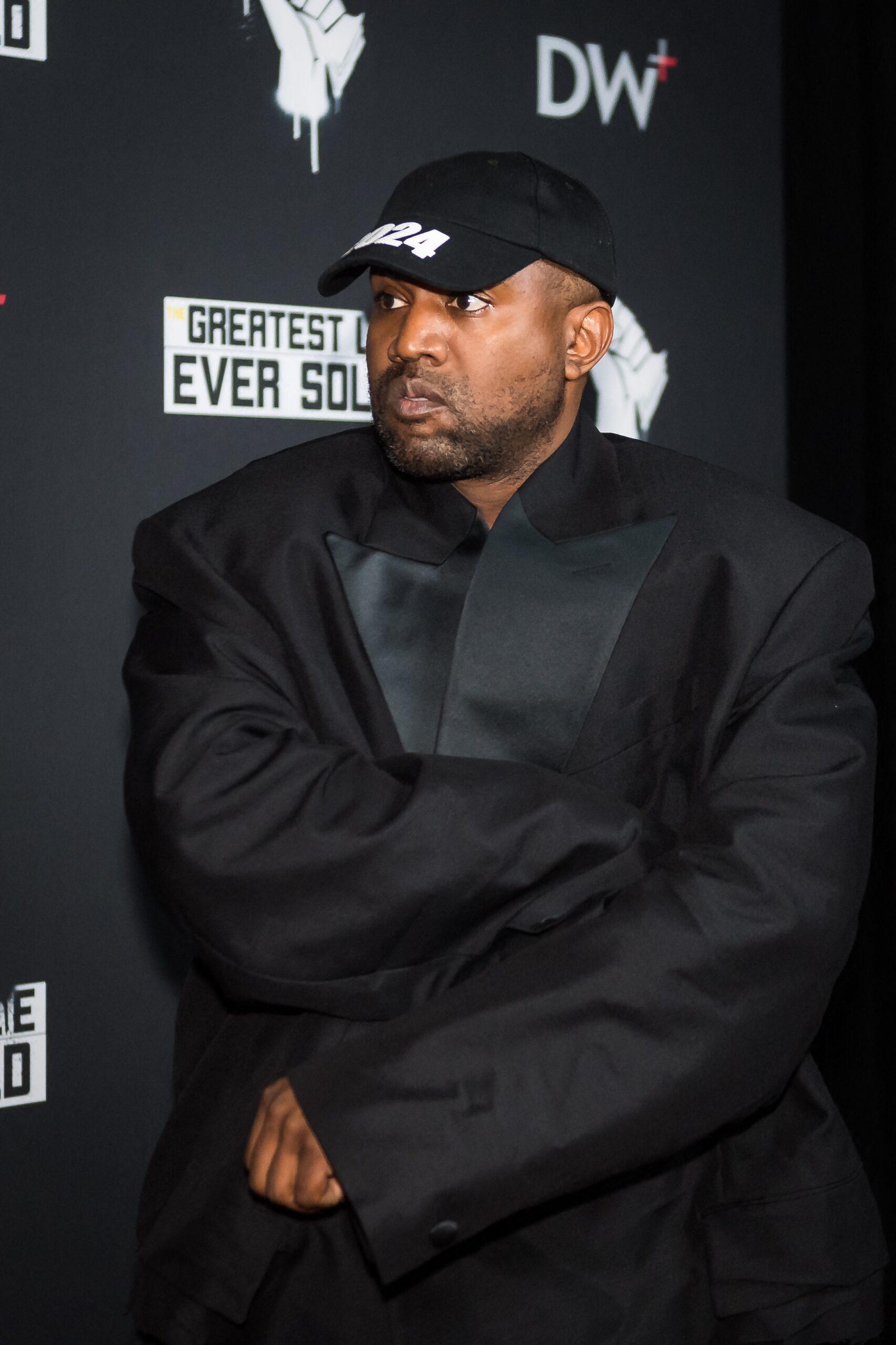 Kanye West was all smiles as he celebrated the screening of Candace Owens new documentary The Greatest Lie Ever Sold George Floyd and the Rise of BLM Wednesday night