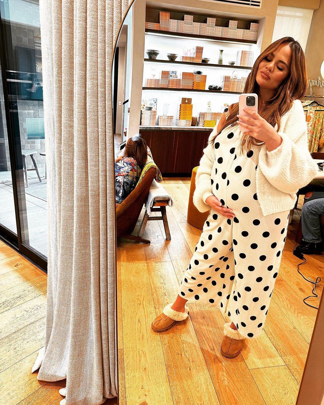 Chrissy Teigen shows off her baby bump on Instagram