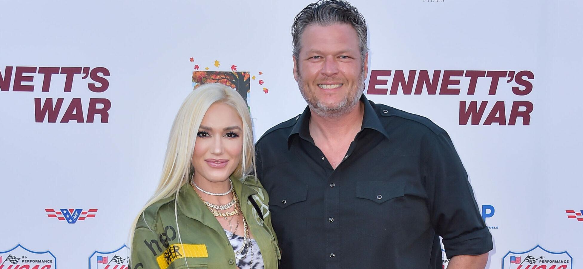 Gwen Stefani and Blake Shelton arrive at the Los Angeles Premiere Of Forrest Films' 'Bennett's War'