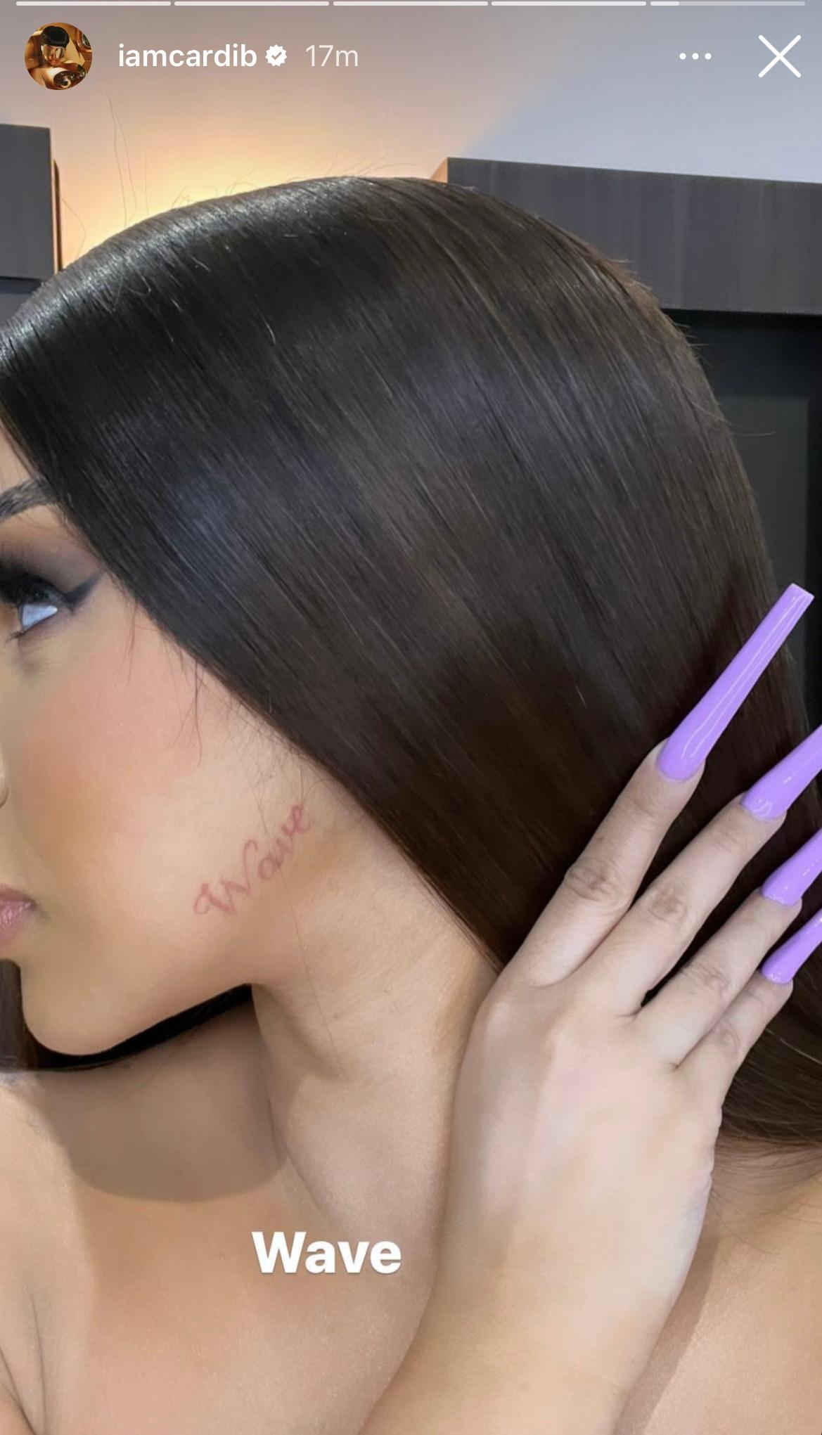 Cardi B gets tattoo of son's name