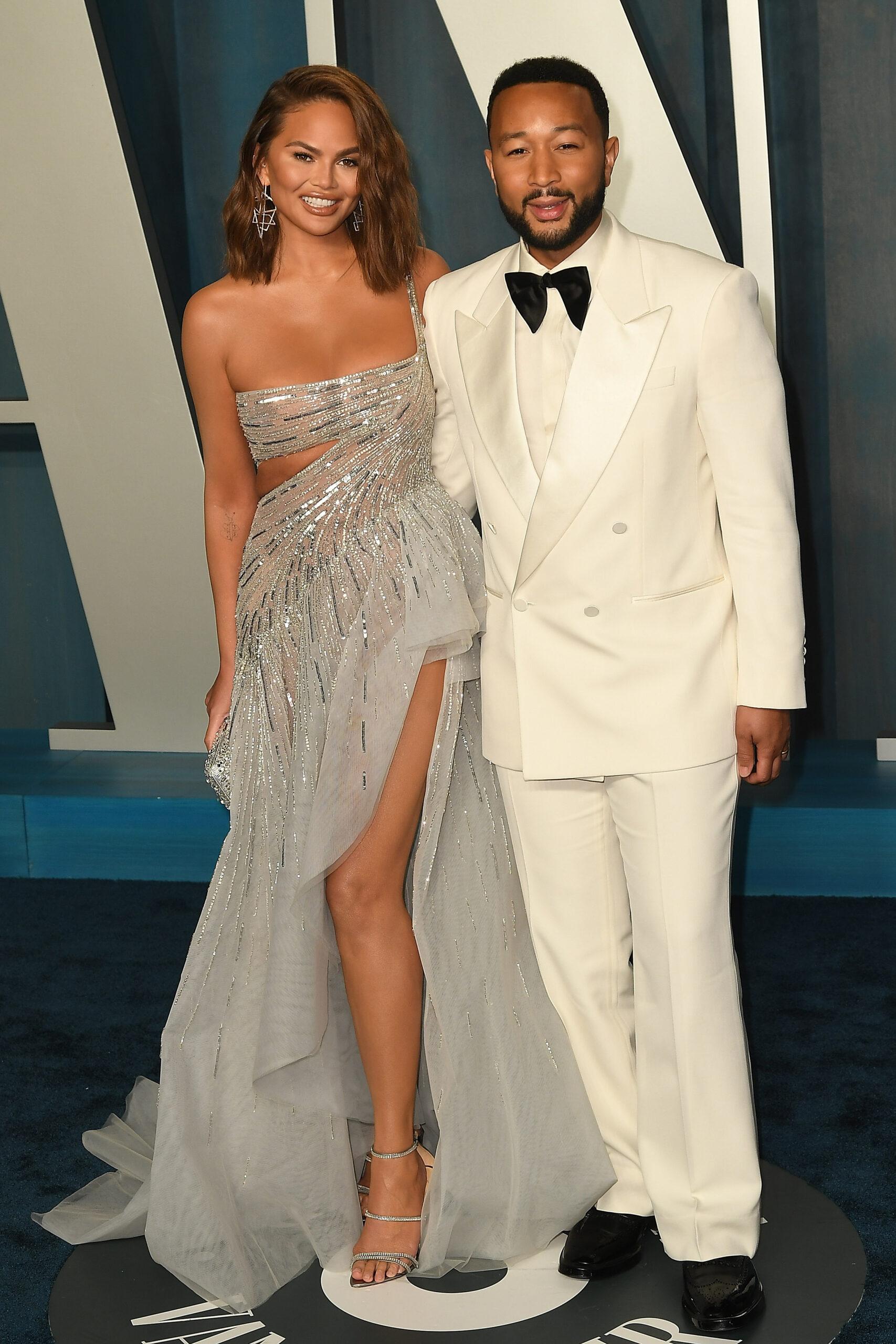 Chrissy Teigen and John Legend at 2022 Vanity Fair Oscar Party