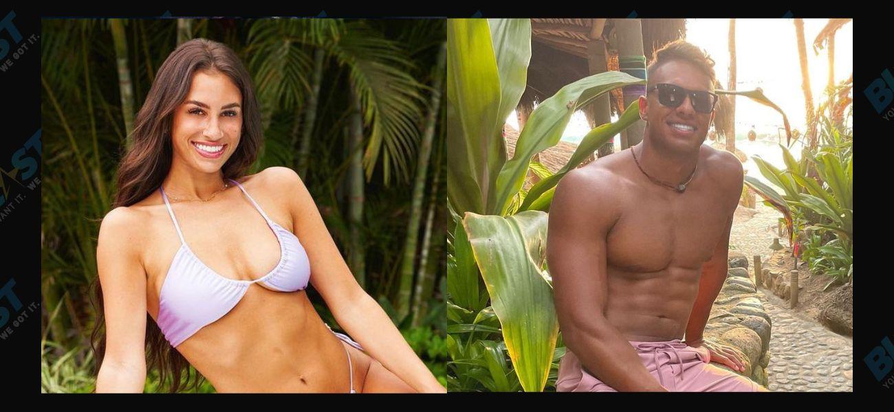 Genevieve Parisi (left} Aaron Clancy on Bachelor In Paradise (right)