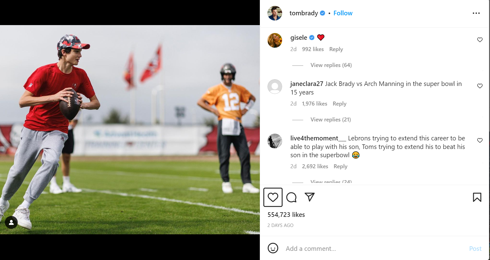 Gisele Bündchen Shows Support For Tom Brady's Son Jack 