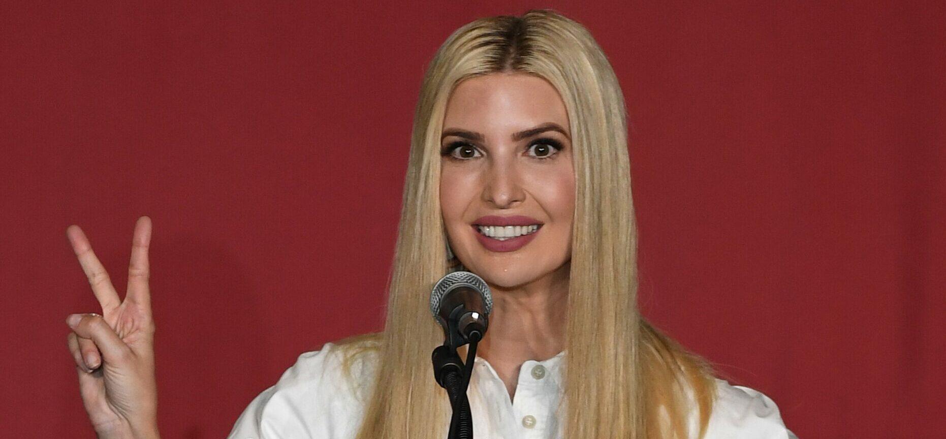 Ivanka Trump speaks during a campaign event for her father at the Bayfront Park Amphitheatre on October 27, 2020 in Miami Florida.