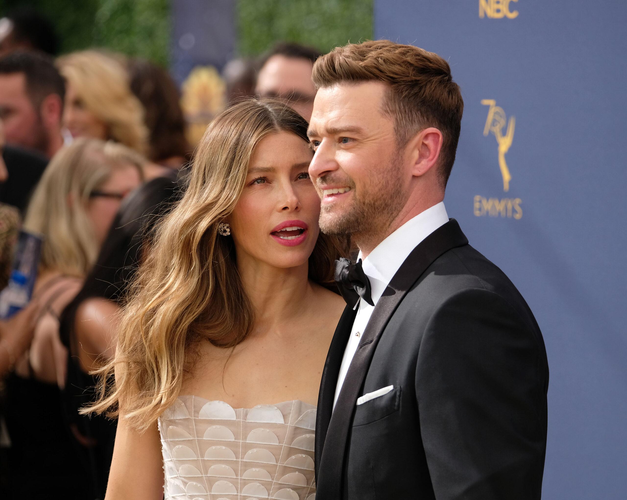 Jessica Biel and Justin Timberlake at the 2018 Emmy Awards